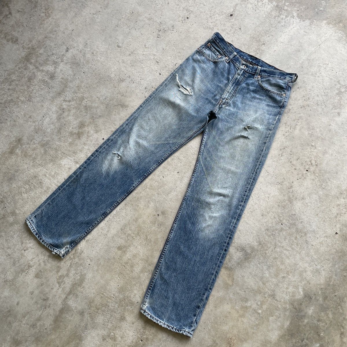 Jean × Levi's W33💥 Vintage Levi’s 502 Distressed Jeans Faded Denim Pants Size US 33 - 2 Thumbnail