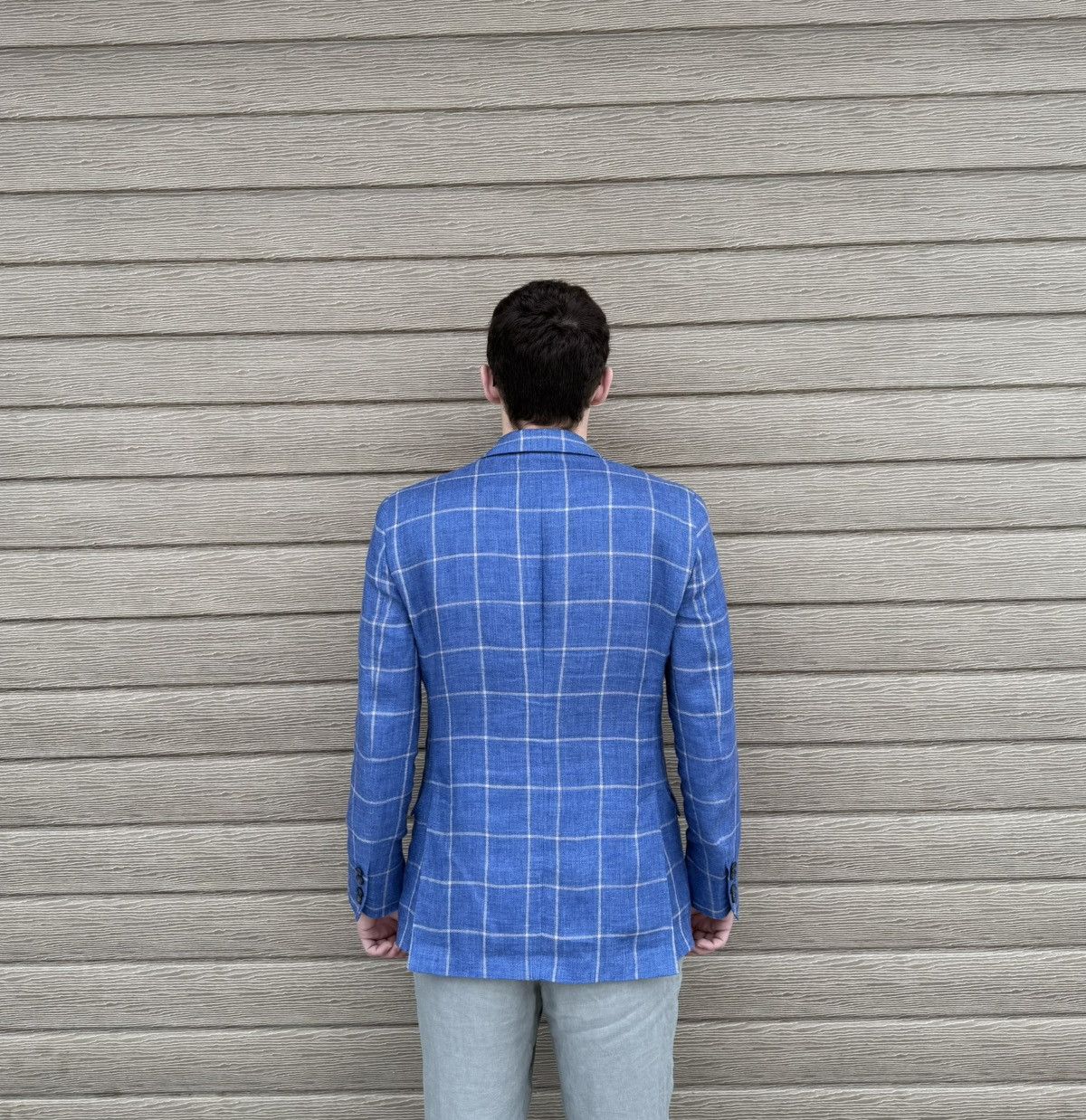 Hackett Hackett Mayfair Linen Blazer 38R/48R Windowpane Sport Coat Size 38R - 15 Thumbnail
