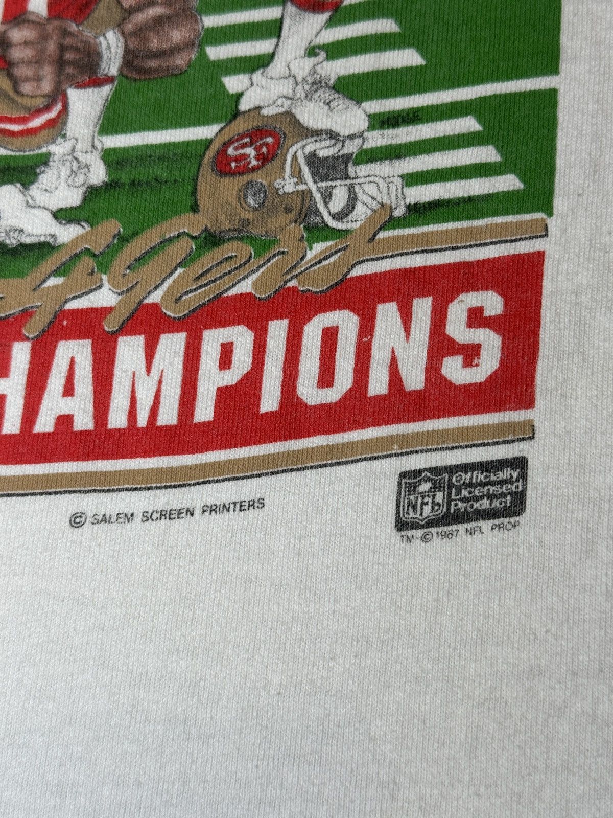 Salem Sportswear × Vintage Vintage 80s 90s 49ers Caricature Super Bowl XXII XL T Shirt Size US XL / EU 56 / 4 - 3 Thumbnail