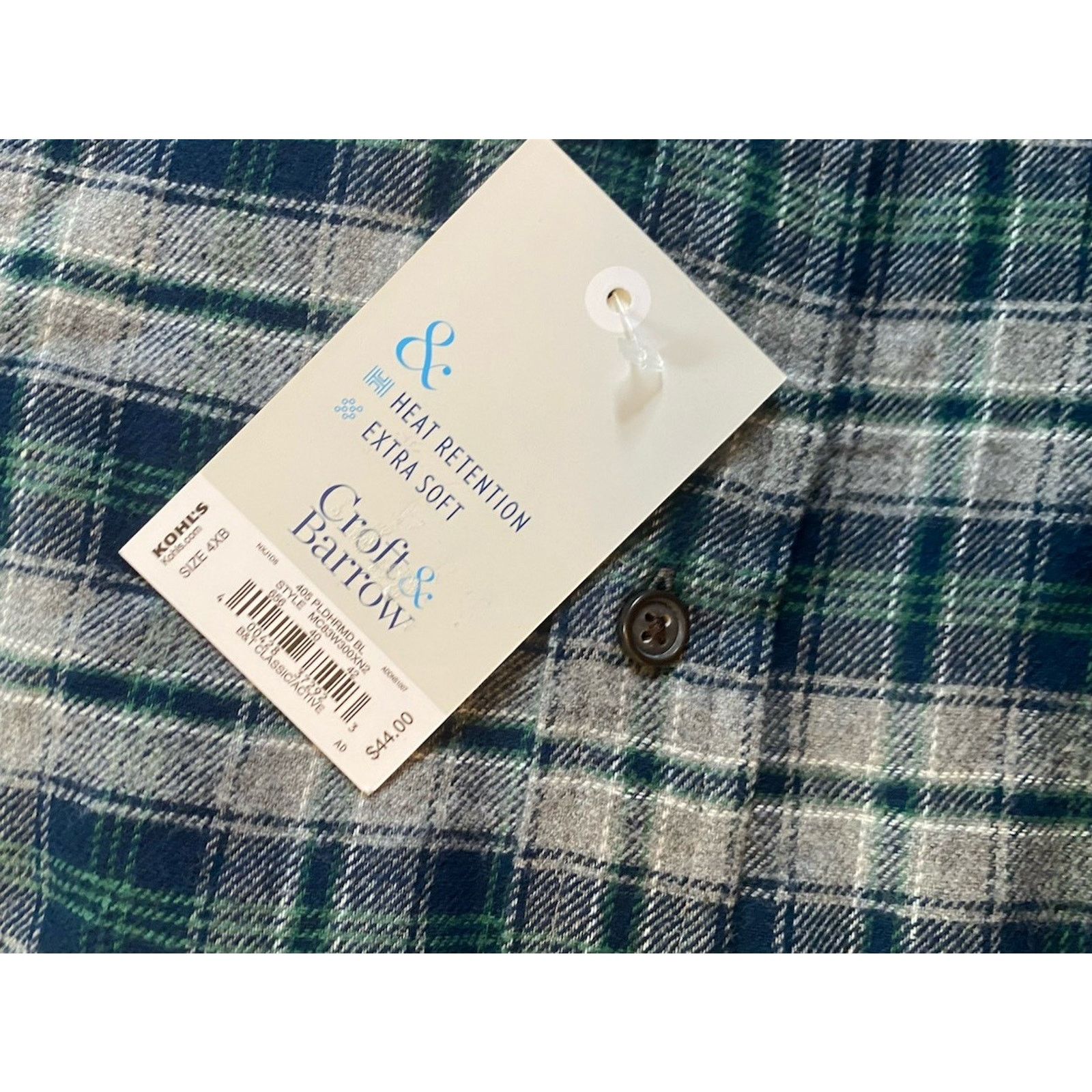 Croft & Barrow NWT Croft & Barrow Soft Flannel Button Up Shirt Mens 4XB Size US XXL / EU 58 / 5 - 2 Thumbnail