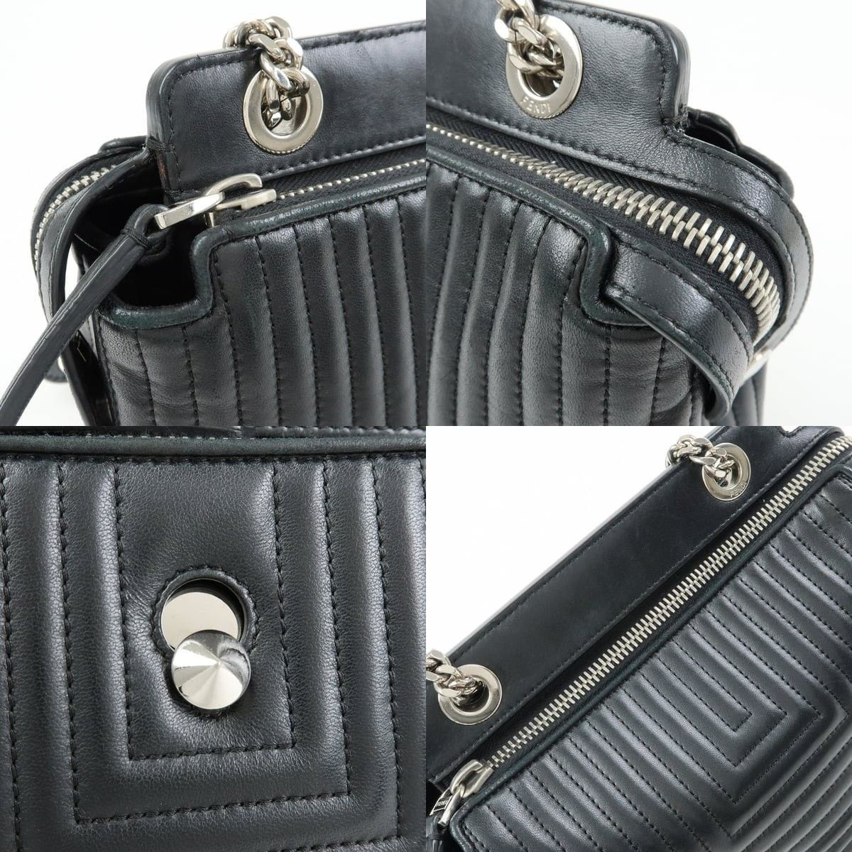 Fendi Fendi Dotcom Shoulder Bag Calfskin Black Size ONE SIZE - 6 Thumbnail