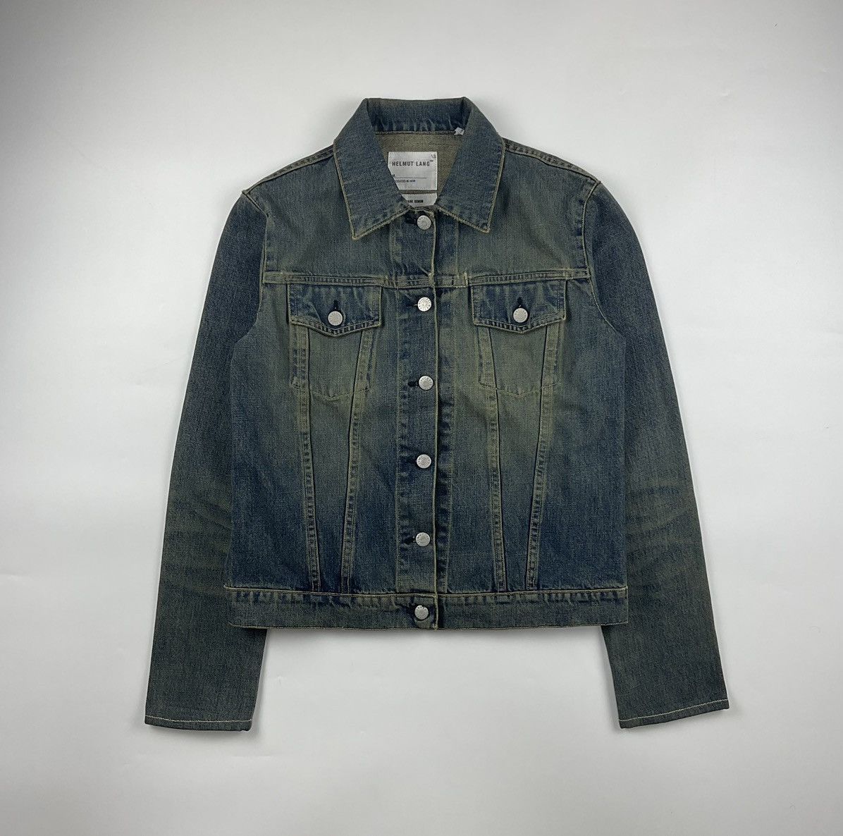 image of Helmut Lang 1998 Vintage Dark Denim Jacket, Men's (Size Small)