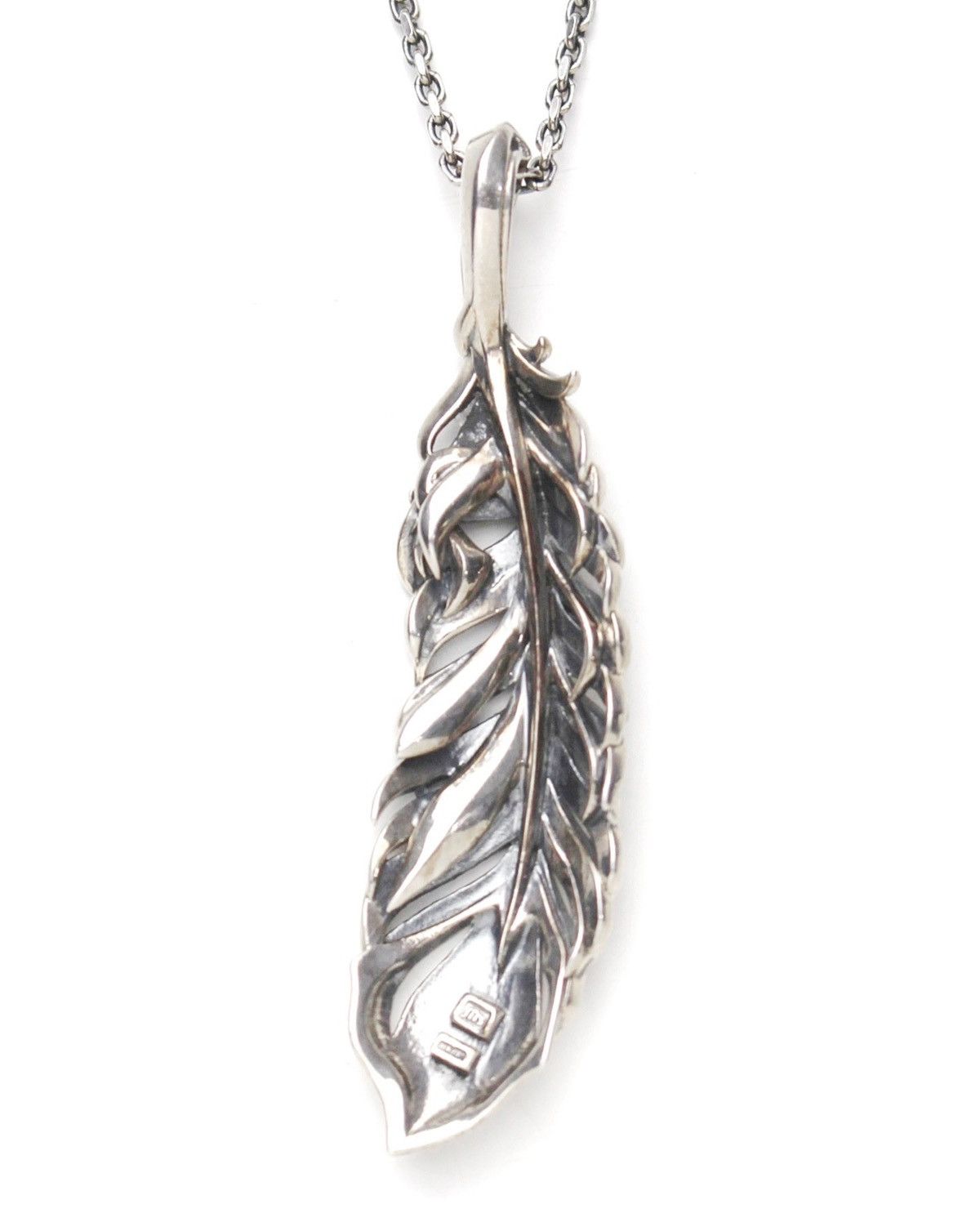 Vintage M’S COLLECTION SILVER FEATHER PENDANT L NECKLACE Size ONE SIZE - 4 Thumbnail