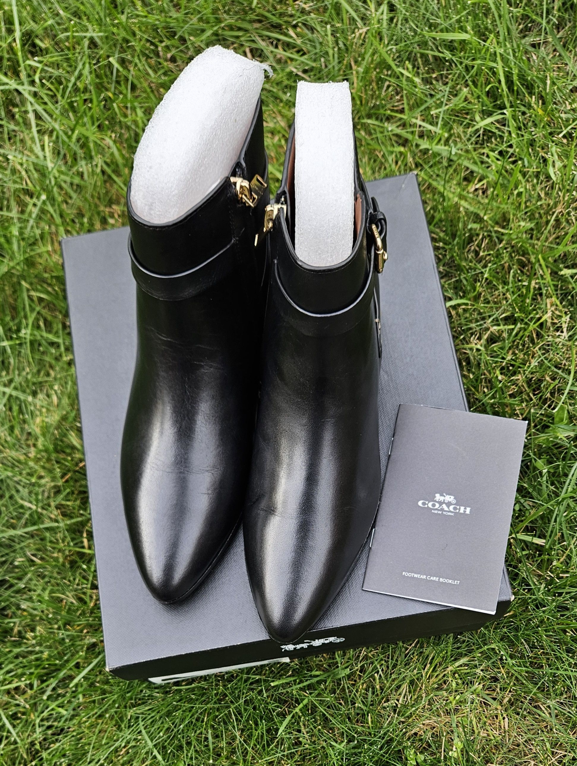 Coach Kaitlin Leather Black Ankle Boot Size US 7 / IT 37 - 3 Thumbnail