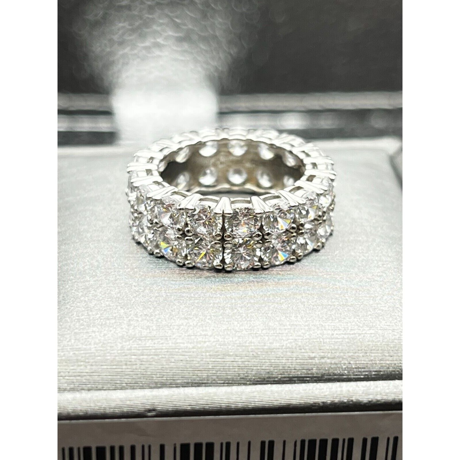 Other Round Cut Simulated Diamond/CZ Eternity Band Ring 925 Size ONE SIZE - 1 Thumbnail