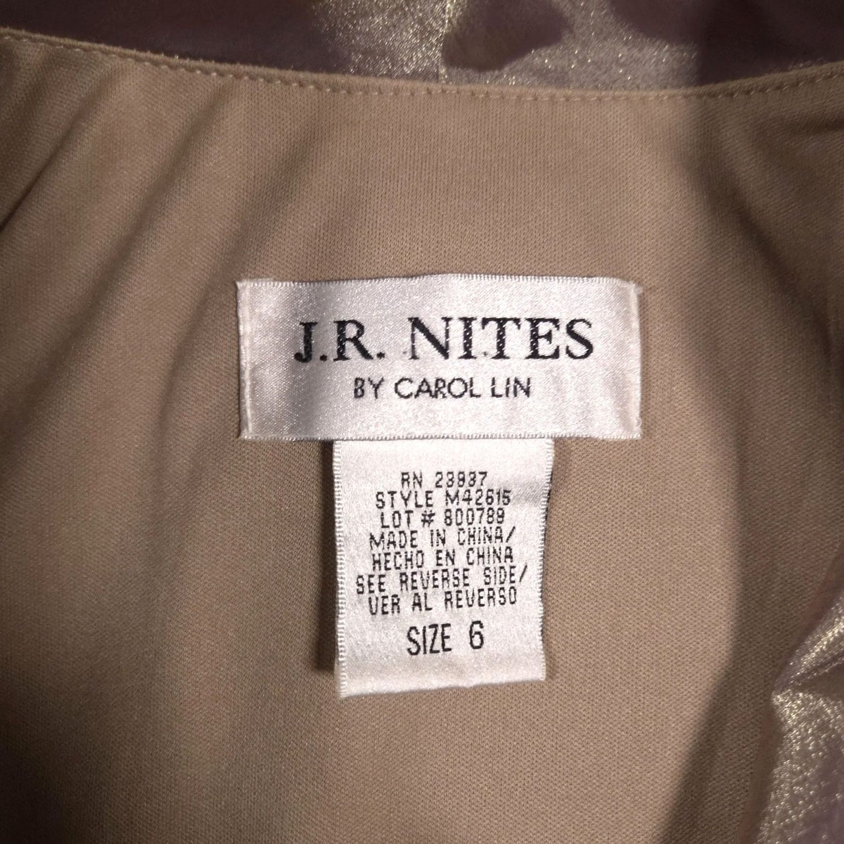Vintage J.R. Nites Blazer Womens 6 Gold Metallic Shimmer Ruched Tuxedo Pleated Sleeve Jacket Size M / US 6-8 / IT 42-44 - 7 Thumbnail