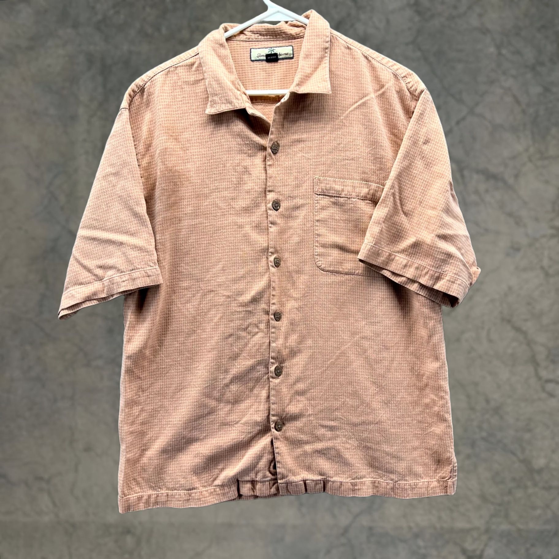 Tommy Bahama Tommy Bahama Shirt Mens Large Orange Button Down Silk Camp Blank Marlin Pocket Shirt Size US L / EU 52-54 / 3 - 1 Thumbnail