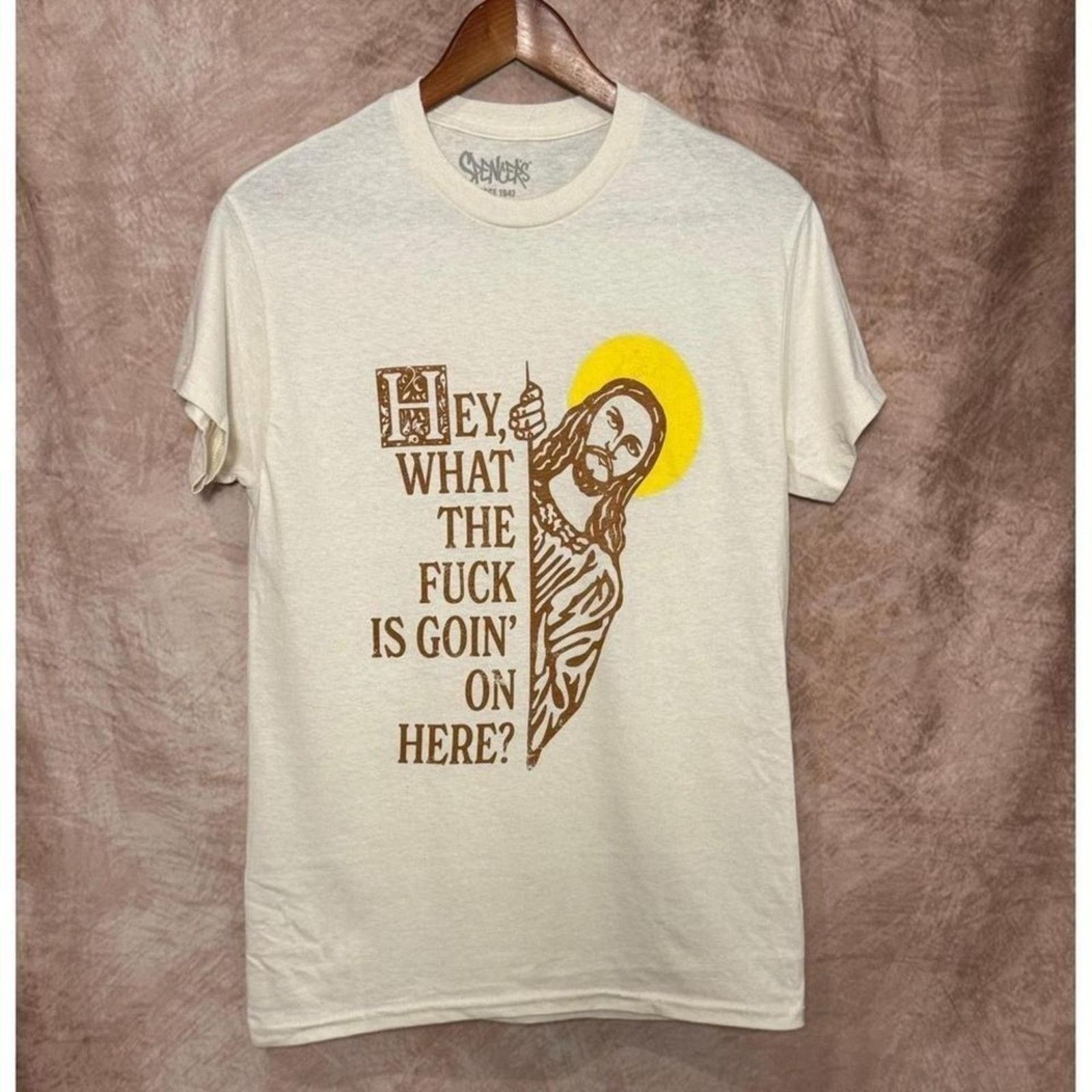 Other Spencers Jesus WTF Is Goin On Here Mens S Funny Graphic NWT Size US S / EU 44-46 / 1 - 3 Thumbnail