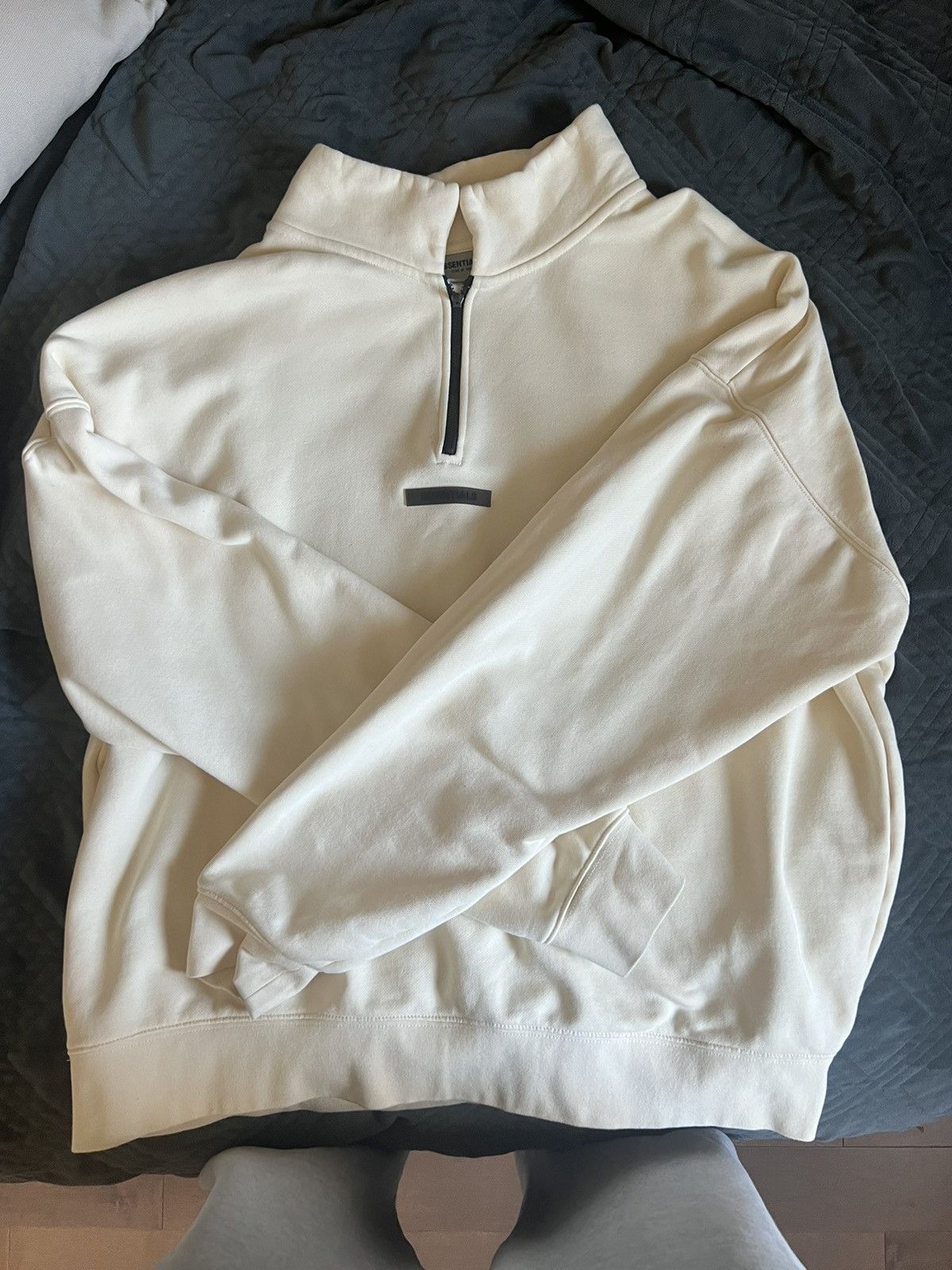 image of Essentials x Fear Of God Cream Pullover Sweater / Quarter Zip, Men's (Size XL)