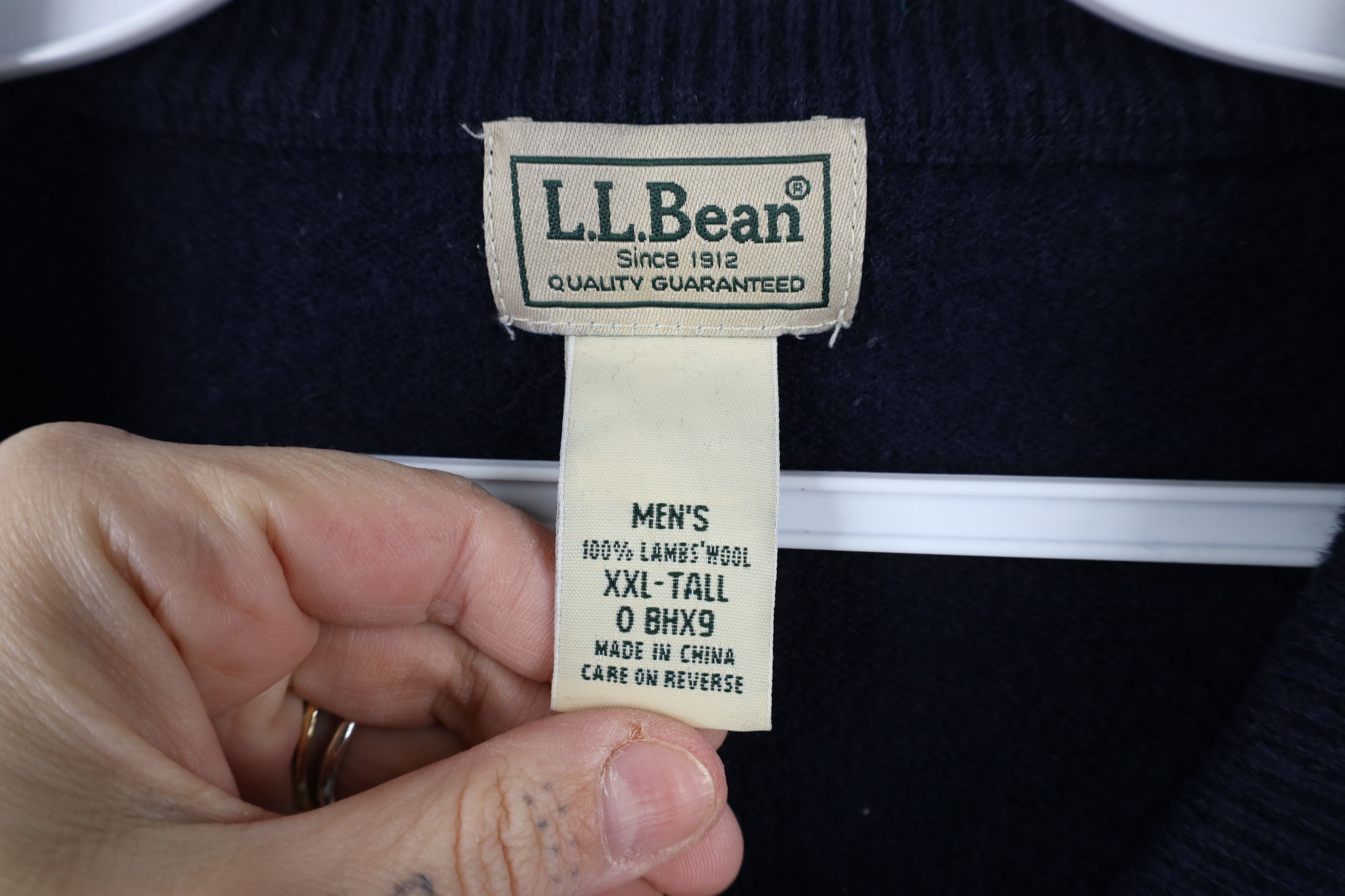 L.L. Bean × Vintage Vintage 90s LL Bean Lambswool Knit Crewneck Sweater Blue Size US XXL / EU 58 / 5 - 4 Thumbnail