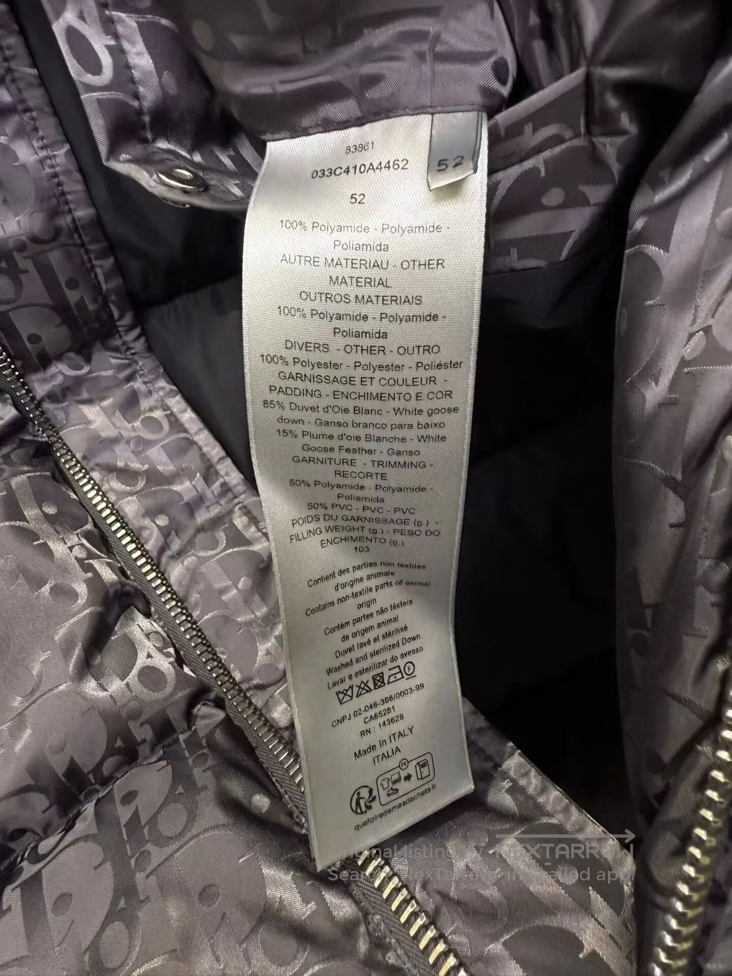 Dior Dior Monogram Full Logo Down Vest. Size US L / EU 52-54 / 3 - 3 Thumbnail