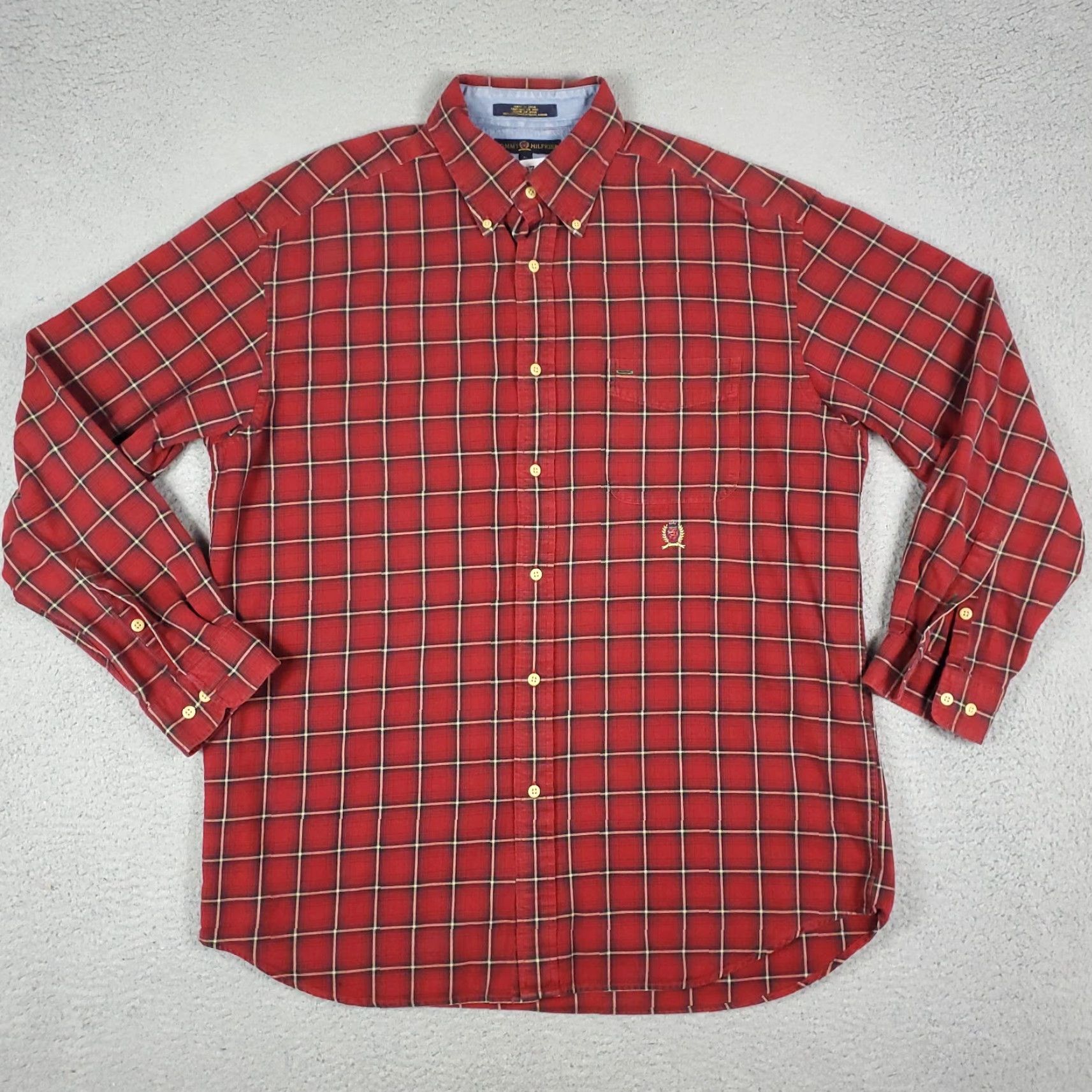 Tommy Hilfiger Tommy Hilfiger Red Plaid Button-Up Shirt Men’s XL Long Sleeve Regular Fit Casual Classic Size US XL / EU 56 / 4 - 3 Thumbnail