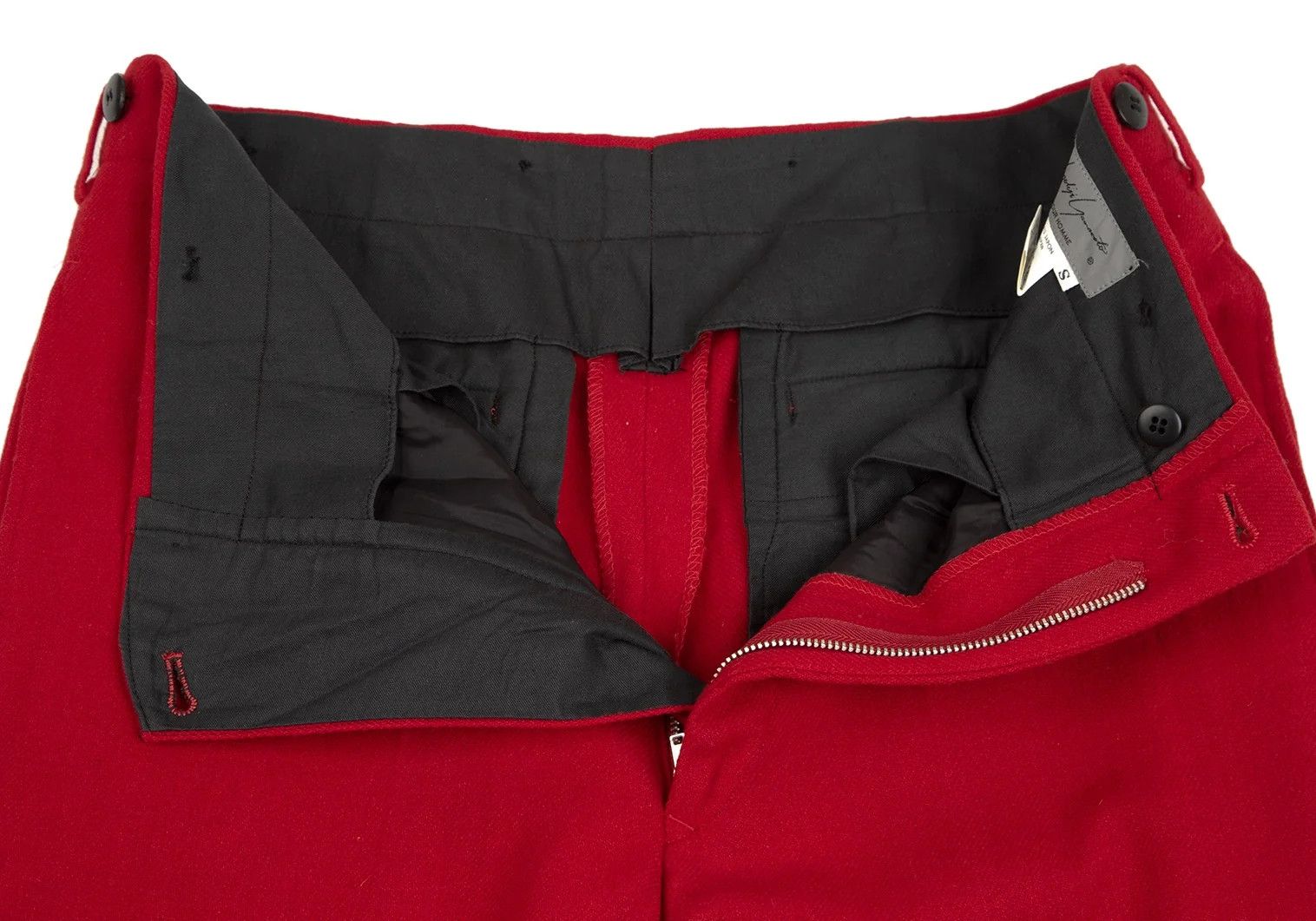 Yohji Yamamoto Yohji Yamamoto Wool Nylon Suspender Pants Red S Size US 36 / EU 52 - 4 Thumbnail