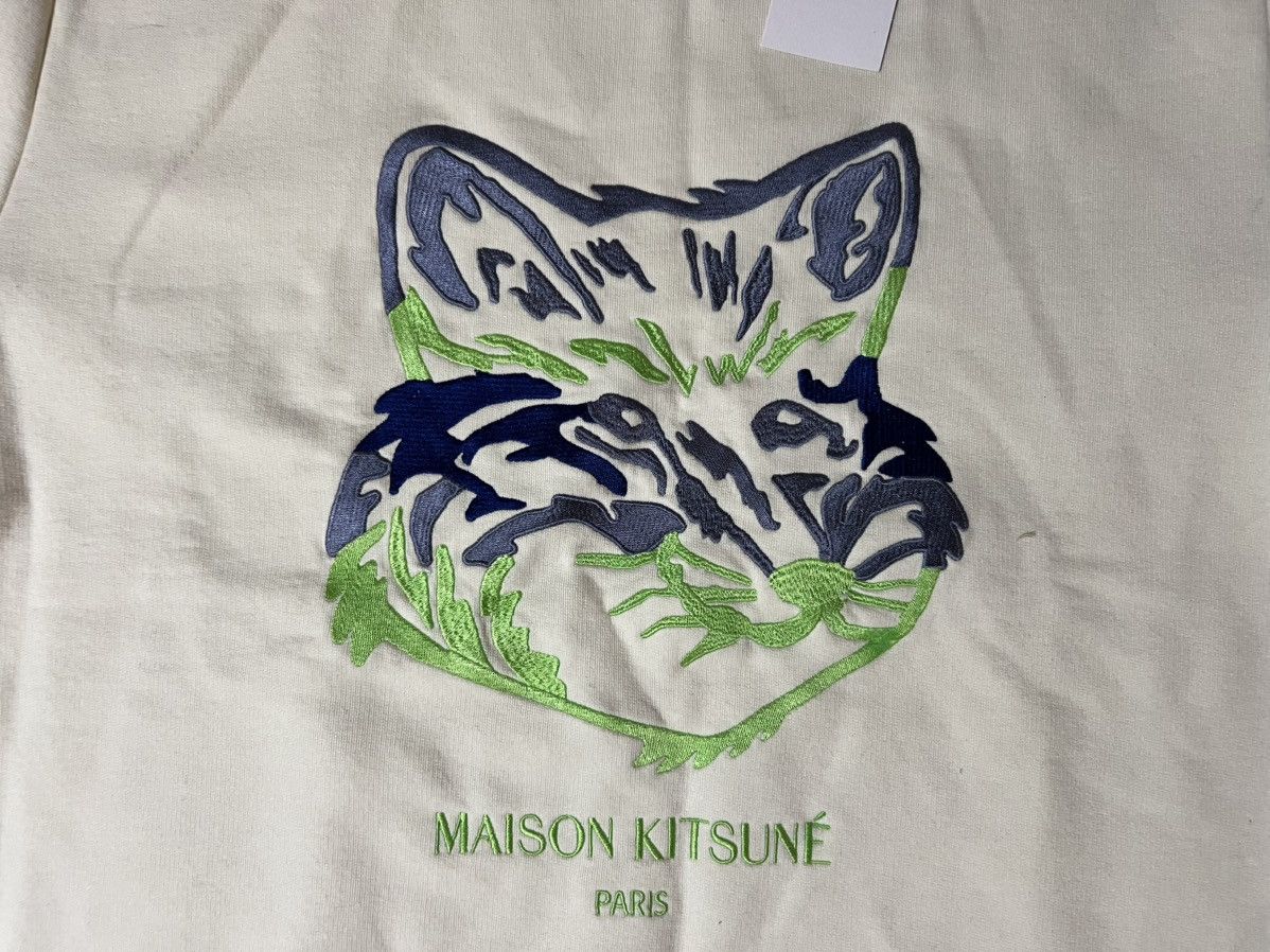 Maison Kitsune MAISON KITSUNÉ Big Fox Head Crewneck Sweatshirt in Ecru XXL Size US XXL / EU 58 / 5 - 2 Thumbnail
