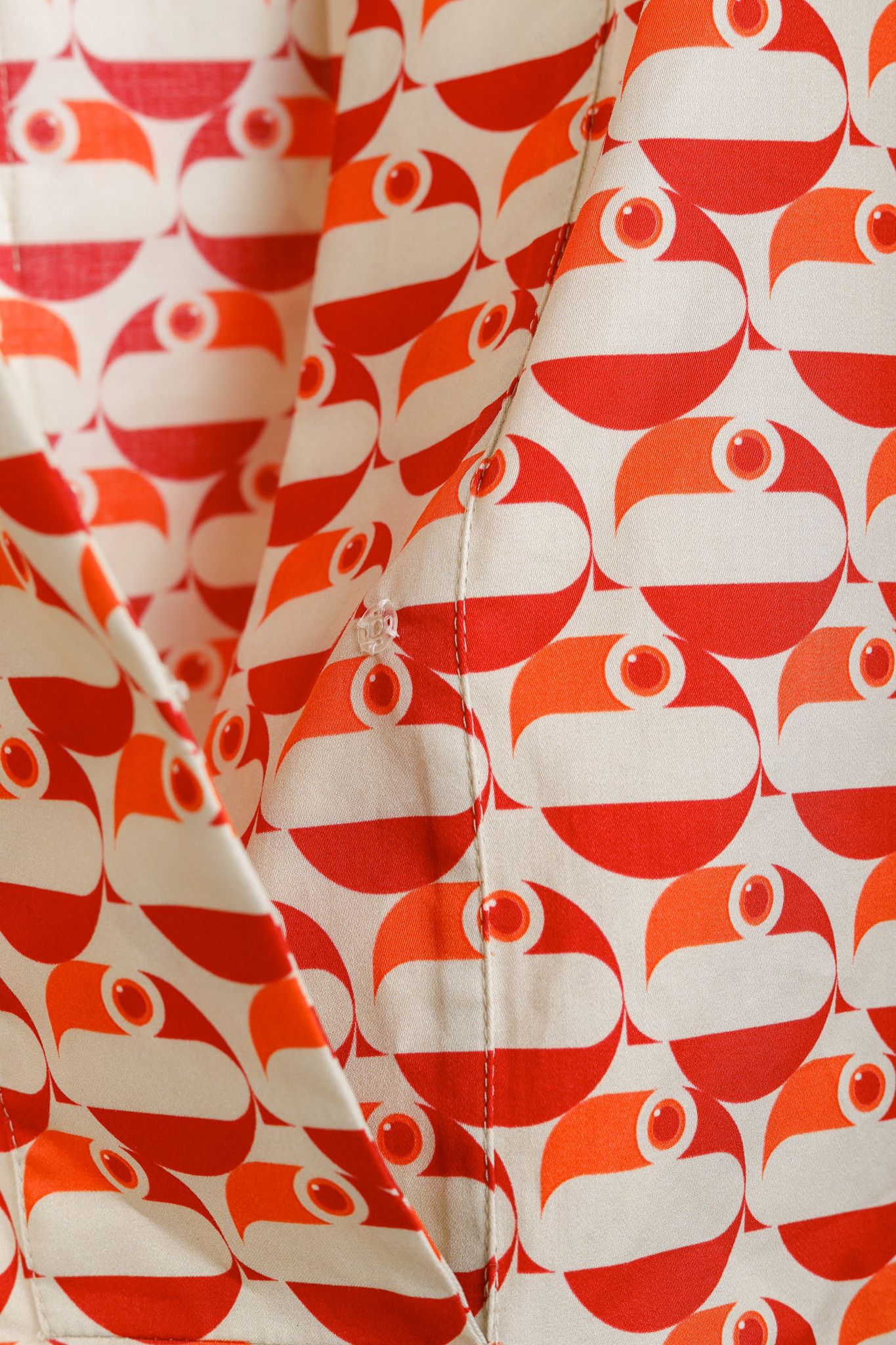 Akris Akris Punto R/24 Cotton Satin Pelican Dot Printed Blouse Size XL / US 12-14 / IT 48-50 - 8 Thumbnail