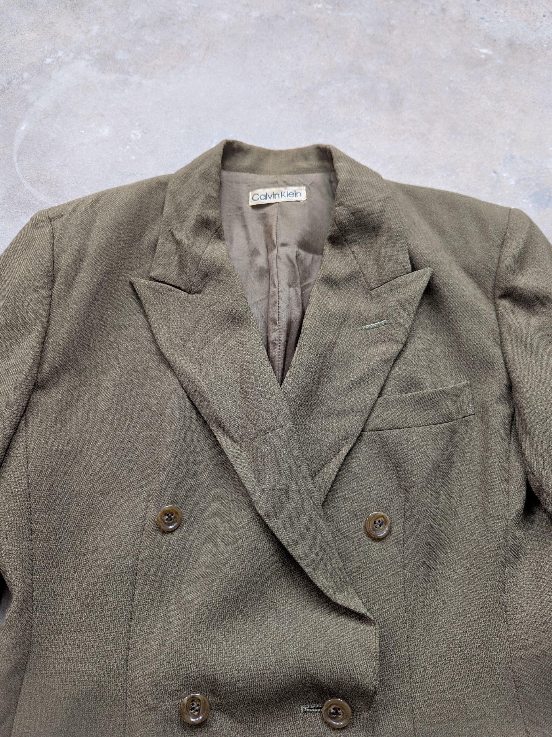 Calvin Klein Vintage Calvin Klein Wool Double Breasted Blazer Size M / US 6-8 / IT 42-44 - 7 Thumbnail