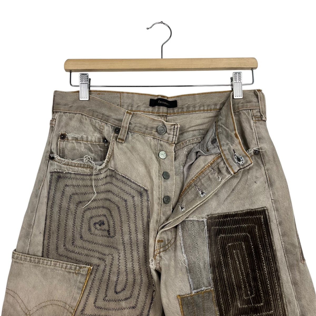 Levi's Vintage Levis X Famouz Sashiko Patchwork Workwear Denim Jean Size US 30 / EU 46 - 14 Thumbnail