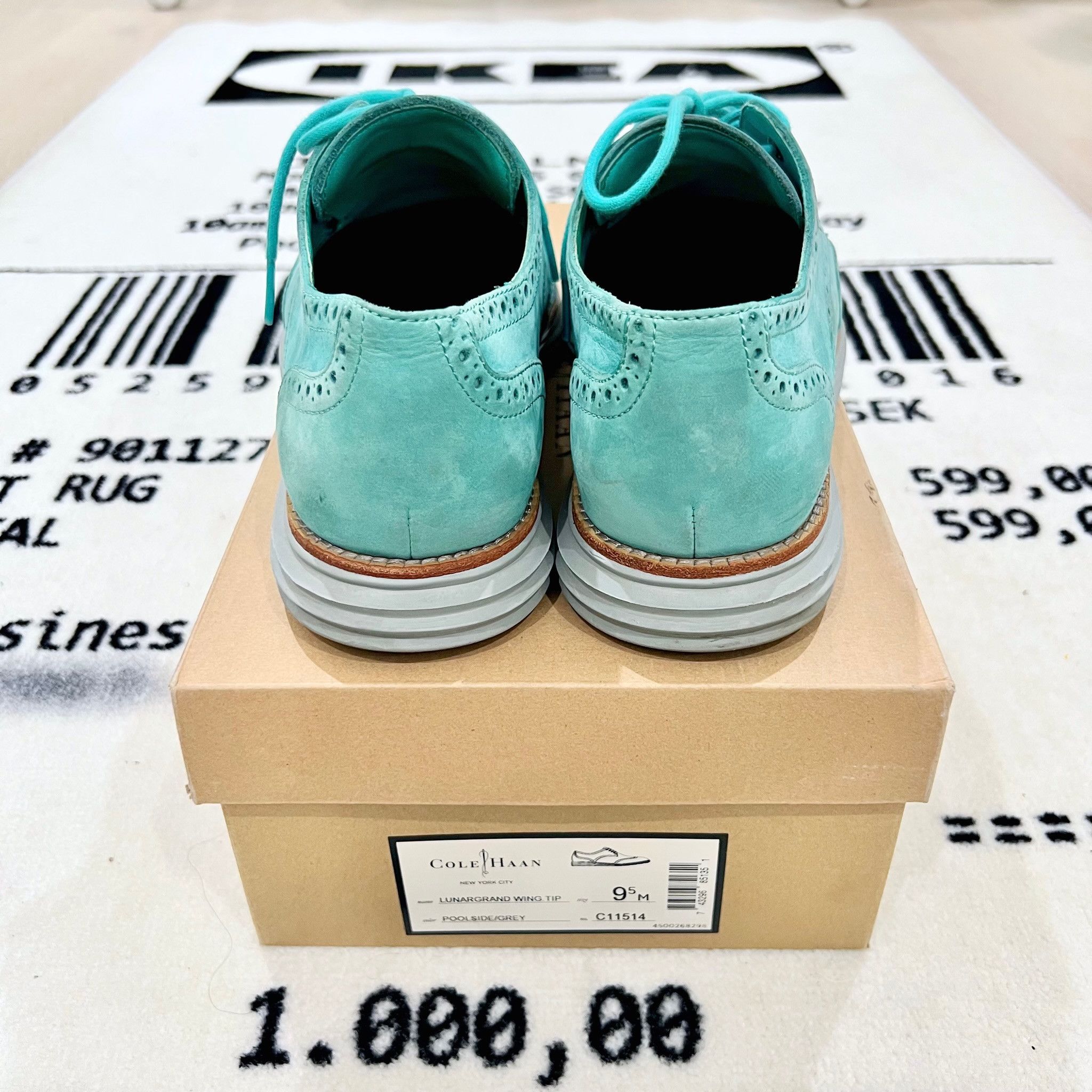 Cole Haan Vintage Cole Haan Lunargrand Wingtip Nubuck Shoes - Poolside Size US 9.5 / EU 42-43 - 4 Thumbnail