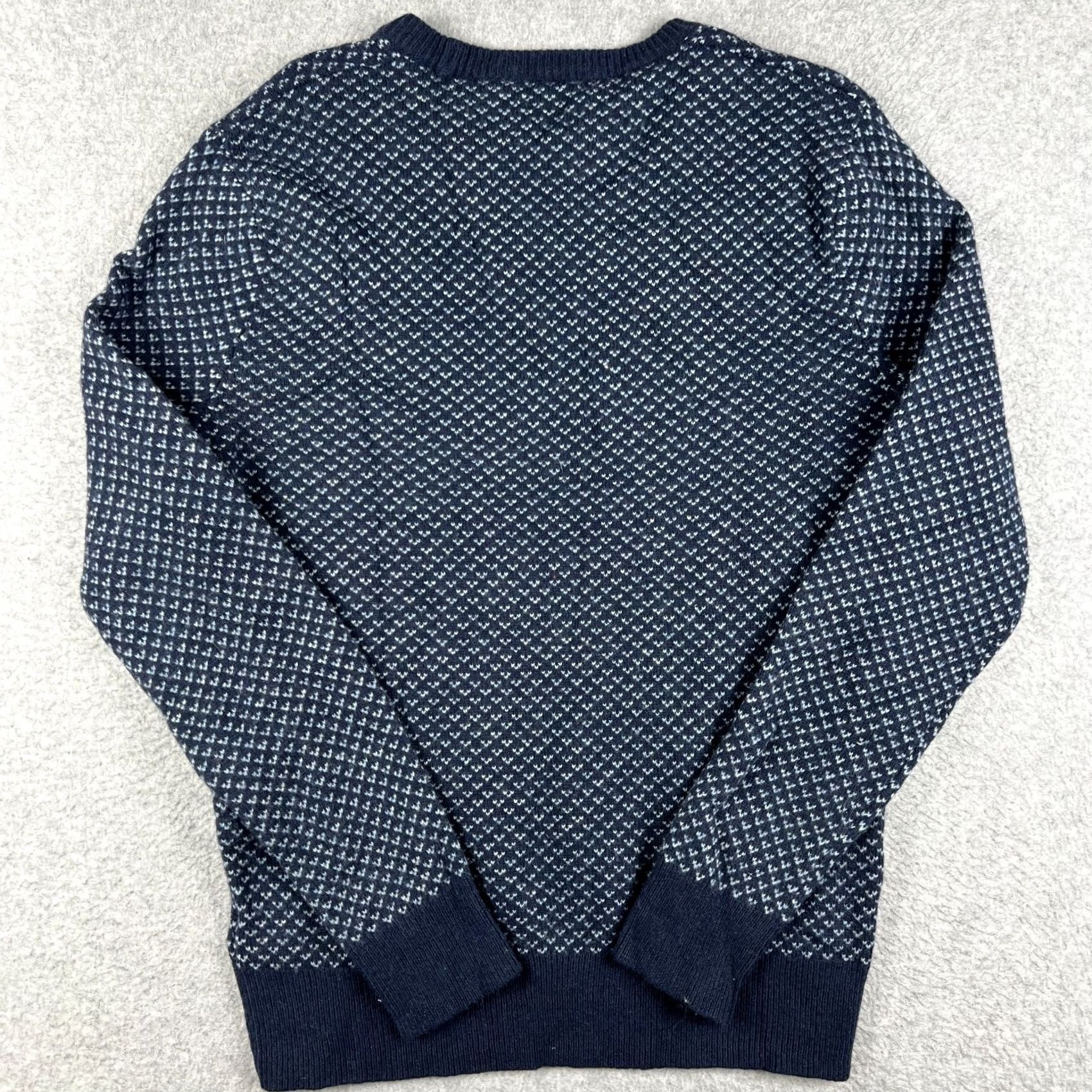 J.Crew J.CREW Rugged Merino Wool Birdseye Crew Pullover Sweater Medium Mens Blue Size US M / EU 48-50 / 2 - 2 Thumbnail