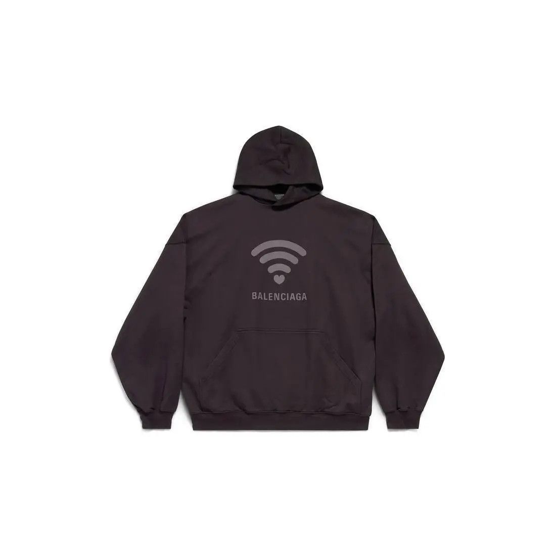 Balenciaga o1mt1gz0125 Lo_ve Hoodie Oversized in Dark Brown Size US S / EU 44-46 / 1 - 1 Thumbnail