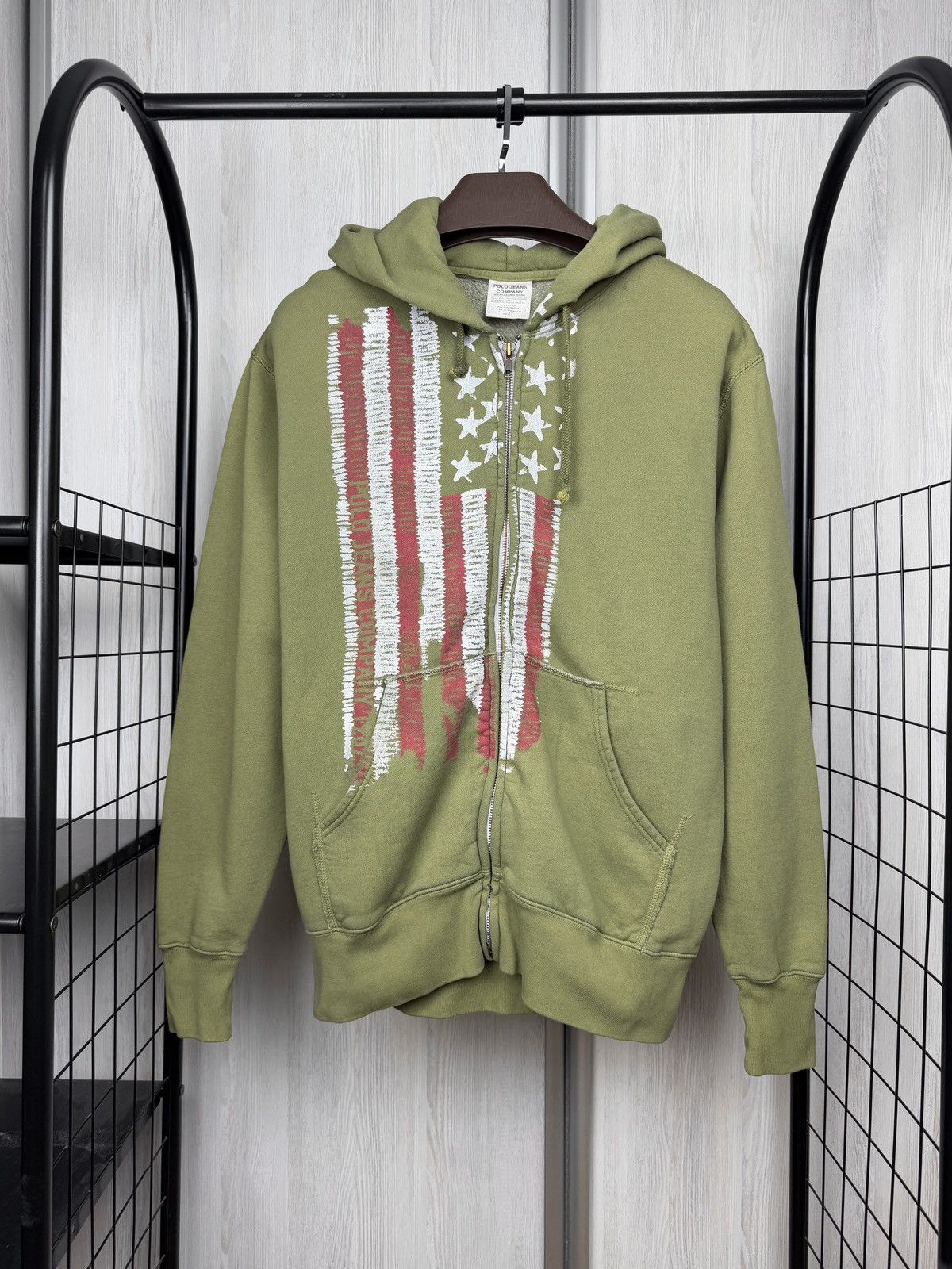 Polo Jeans Company Ralph Lauren green american flag hoodie