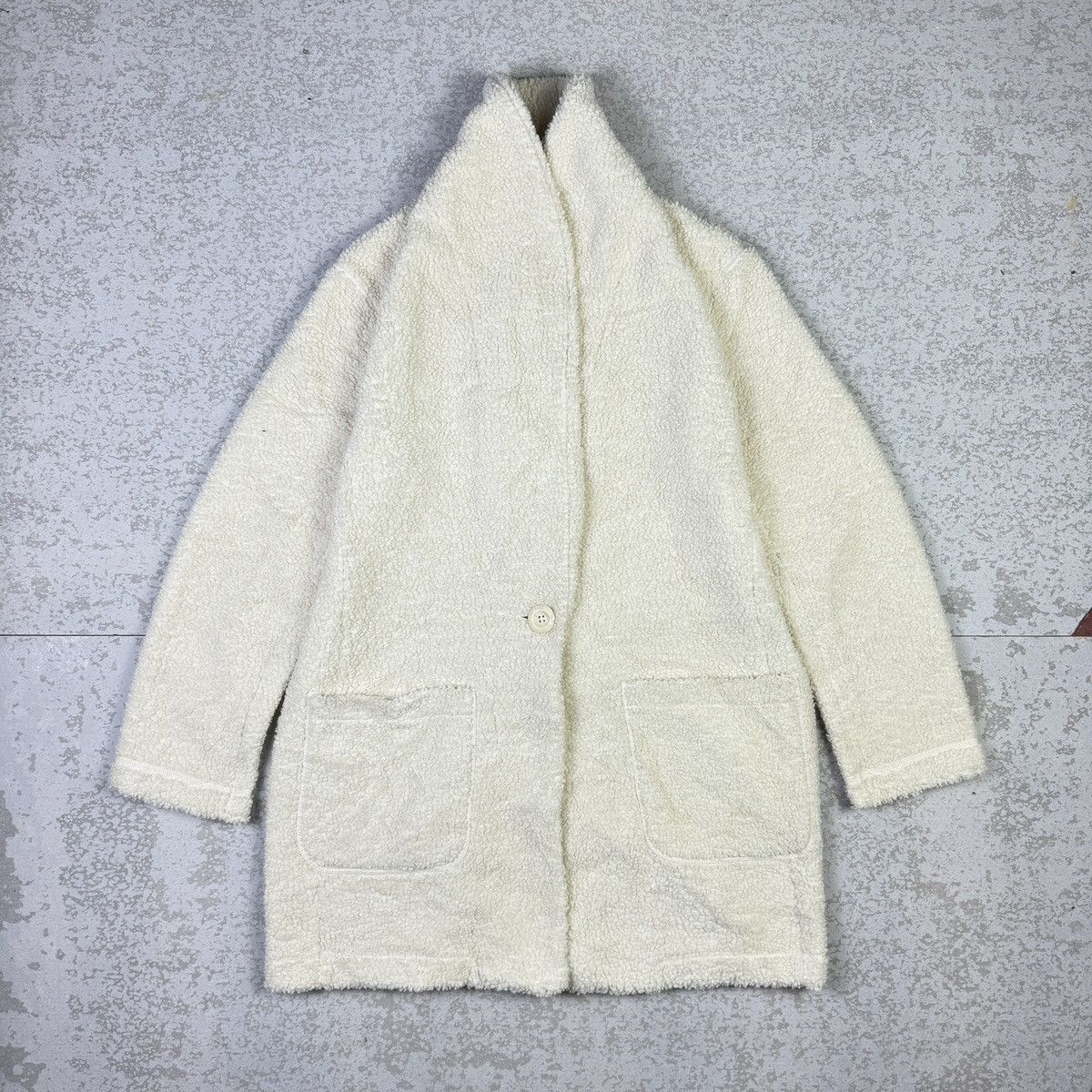 Japanese Brand × Uniqlo 💥Uniqlo Sherpa Cream Fleece Coat Sweater Size US L / EU 52-54 / 3 - 1 Thumbnail