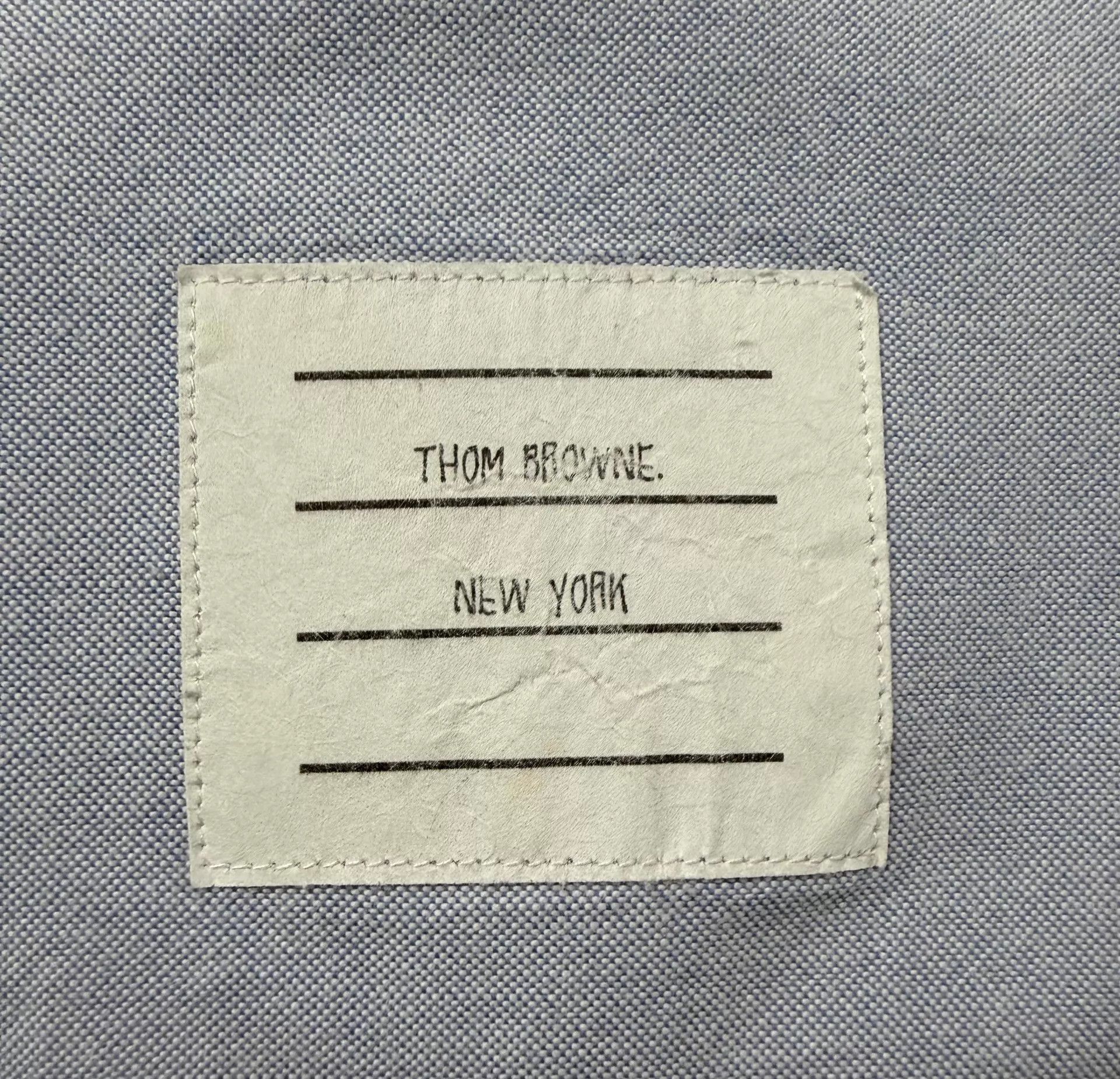 Thom Browne Thom Browne Double Sleeve Logo Blue Oxford Shirt Size 2 95N Size US M / EU 48-50 / 2 - 4 Thumbnail