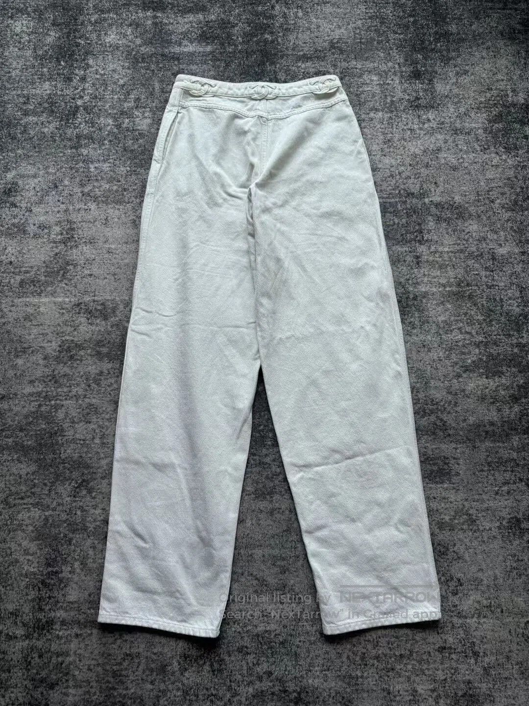 Chanel Chanel White Double C Denim Pants. Size 37" - 2 Thumbnail