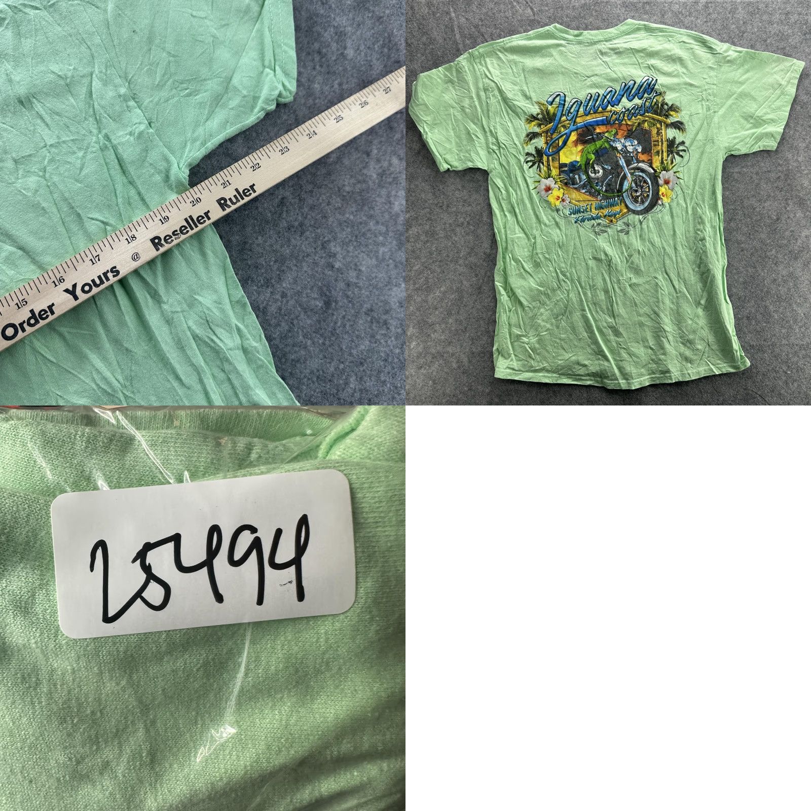 Vintage Saddlebred Shirt Mens M Green Iguana Coast Sunset Highway Motorcycle Graphic Shirt Size US M / EU 48-50 / 2 - 8 Thumbnail