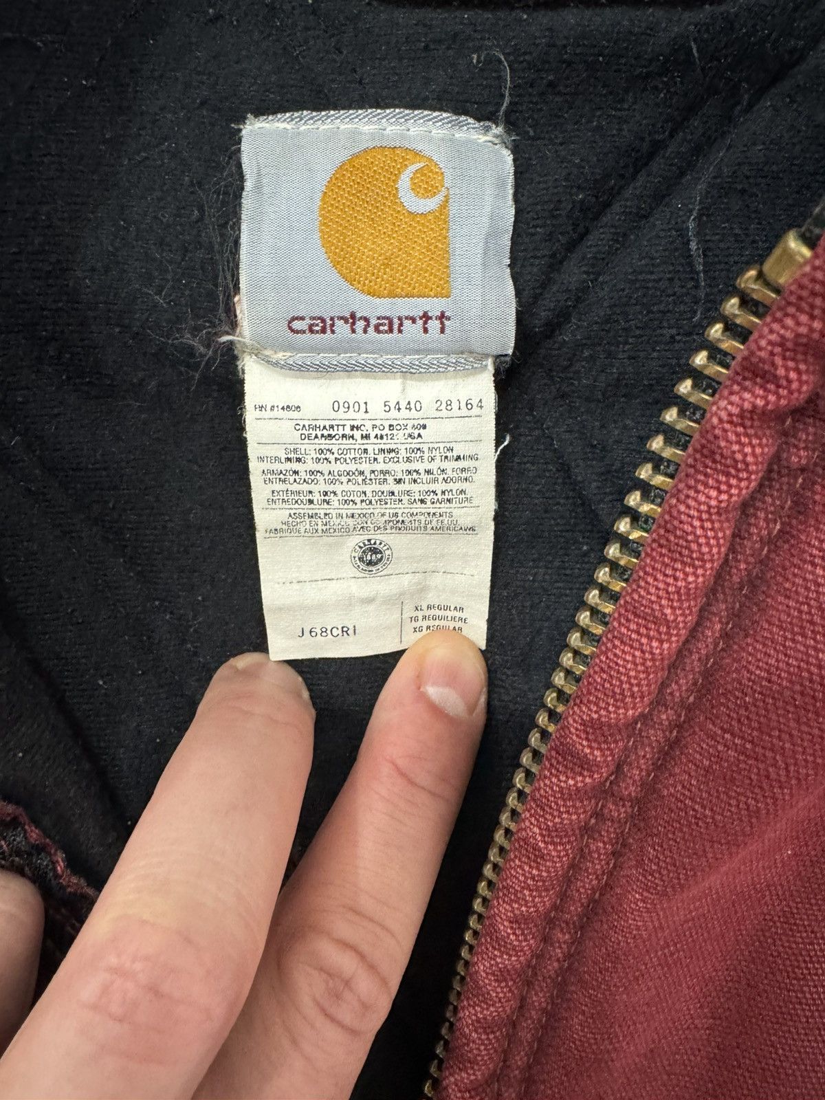 Carhartt Carhartt Active Jacket J68 CRI crimson usa vintage og Size US XL / EU 56 / 4 - 4 Thumbnail