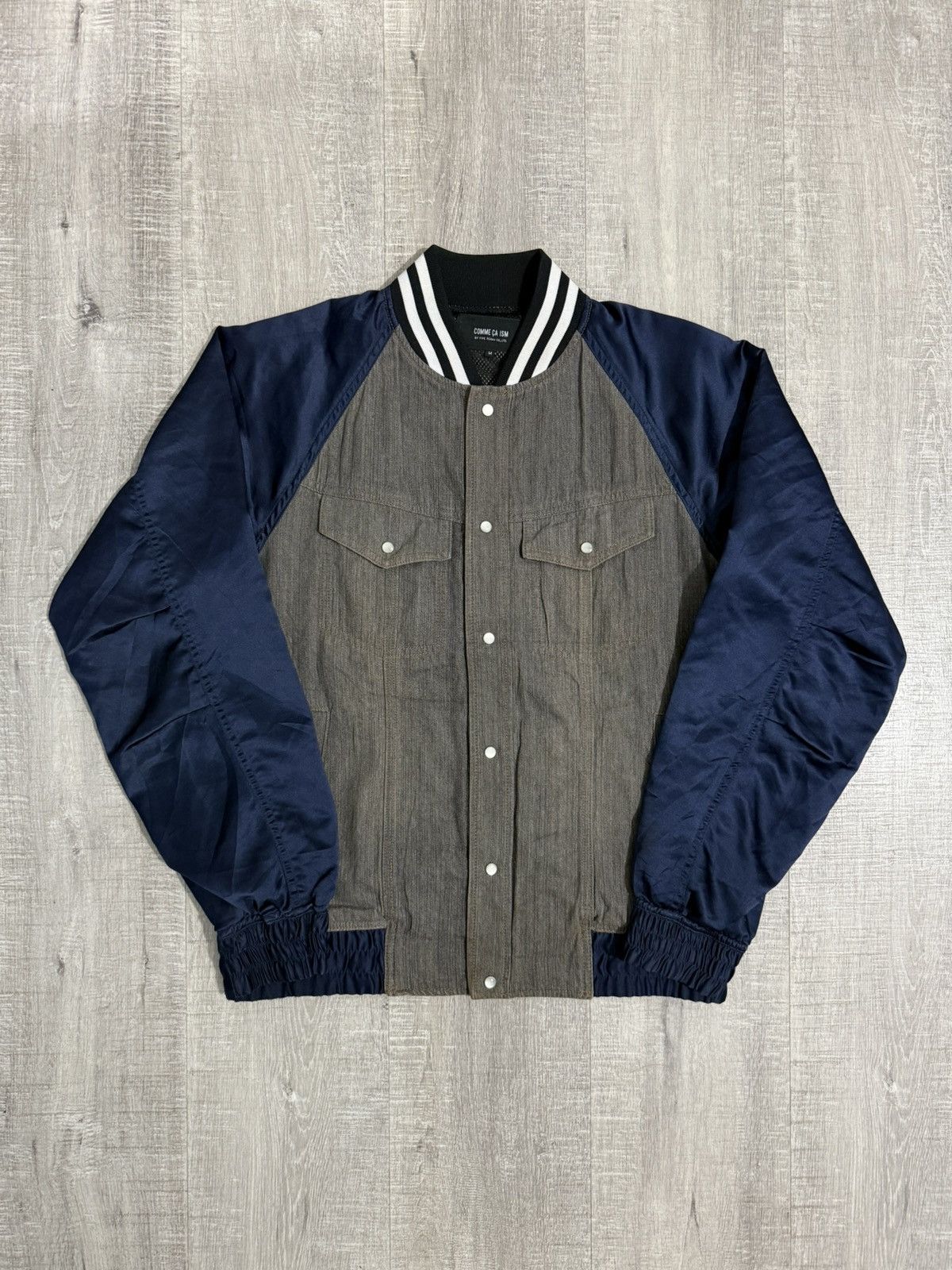 Comme Ca Ism Comme ca ism by five Foxes co.ltd varsity satin denim jacket Size US M / EU 48-50 / 2 - 2 Thumbnail