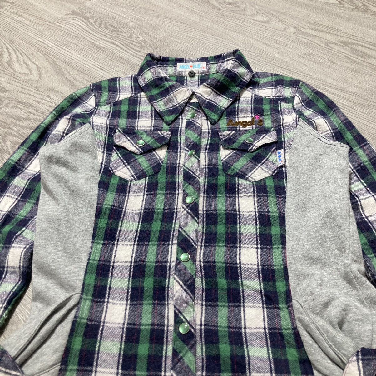 Angel Blue 2000s Angel Blue Flanel Hoodie Plaid ButtonUp Lgb Punk Style Size US XS / EU 42 / 0 - 6 Thumbnail
