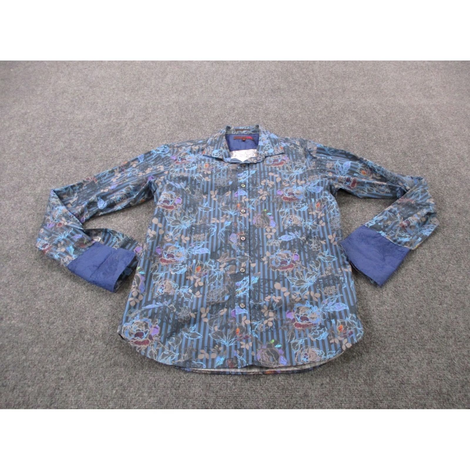 Ted Baker Ted Baker Shirt Mens M Blue Floral Print Tropical Classic Dress Business Size 40R - 2 Thumbnail