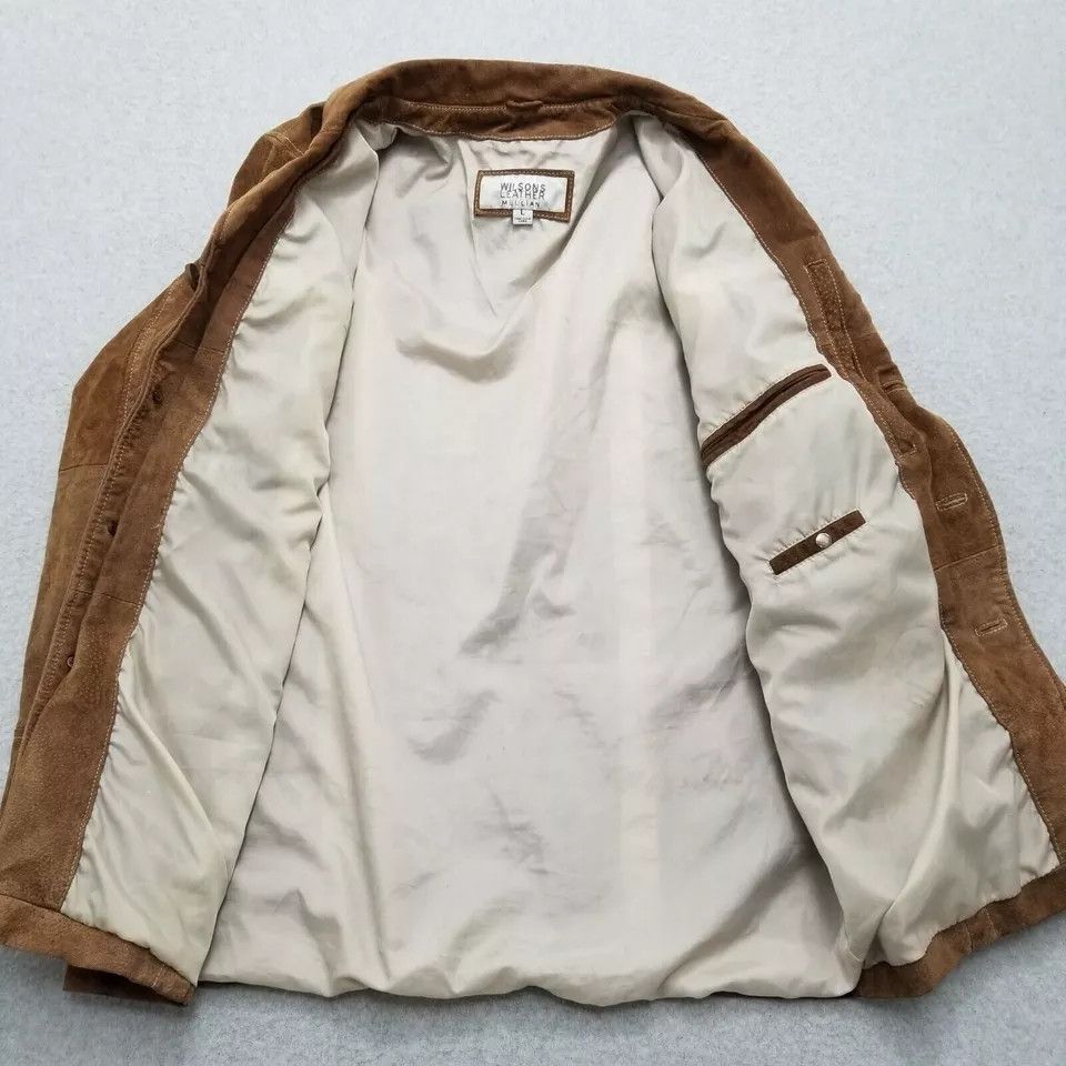 Other Wilson Leather Jacket Mens Large Brown Pockets M Julian Size US L / EU 52-54 / 3 - 6 Thumbnail