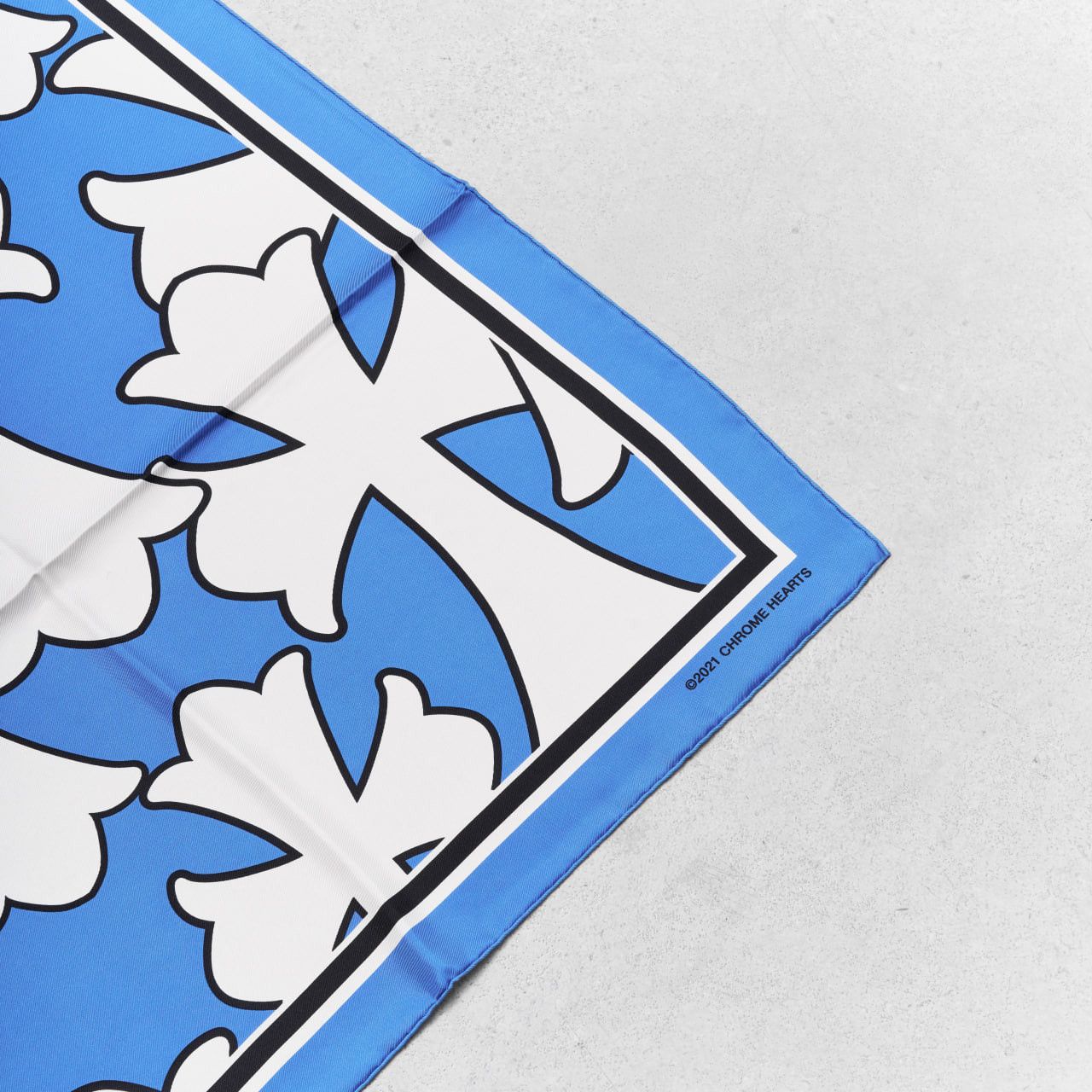 Chrome Hearts CHROME HEARTS BLUE TWILL WITH WHITE CEMETERY CROSS PRINT Size ONE SIZE - 2 Thumbnail