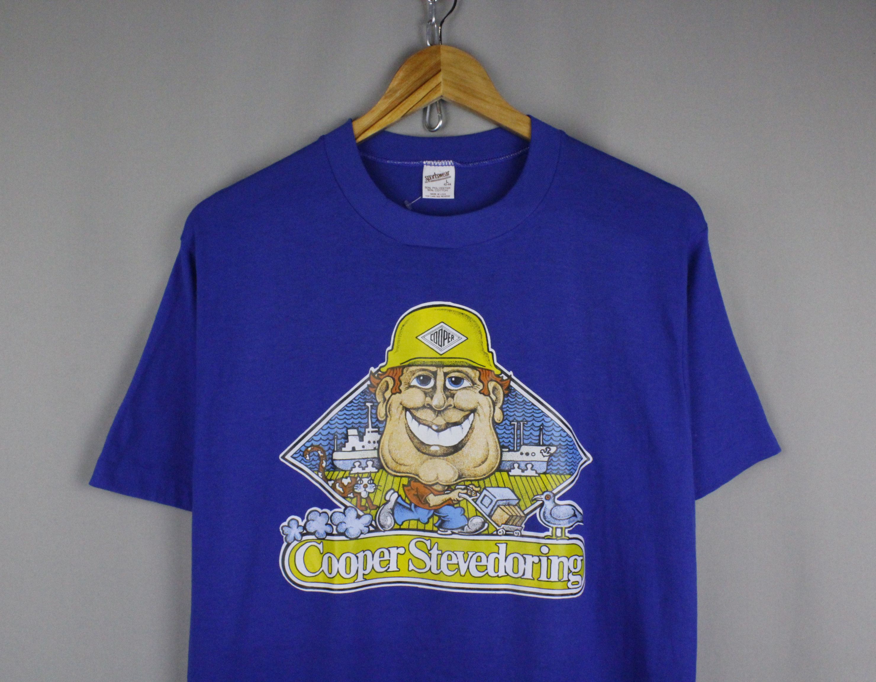 Vintage Vintage Cooper Stevedoring USA Logo T-shirt Tee 90s Size US M / EU 48-50 / 2 - 2 Thumbnail
