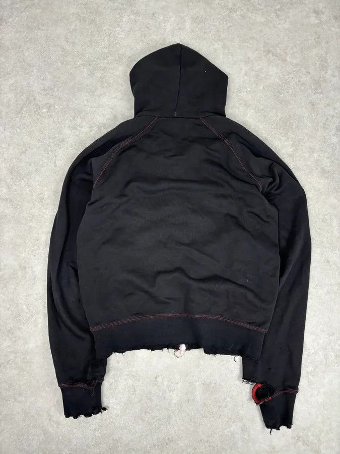 Dsquared2 2000s Dsquared2 Black Distressed Zip-up Hoodie Size US M / EU 48-50 / 2 - 5 Thumbnail