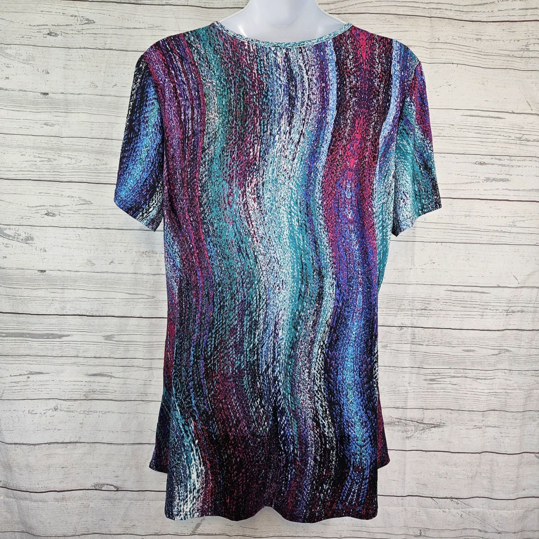Vintage Lily by Firmiana Womens Tunic 3XL Blue Short Sleeve Plus Size Blouse Womens 3XL Tunic Pink Size 40" / US 18 - 3 Thumbnail