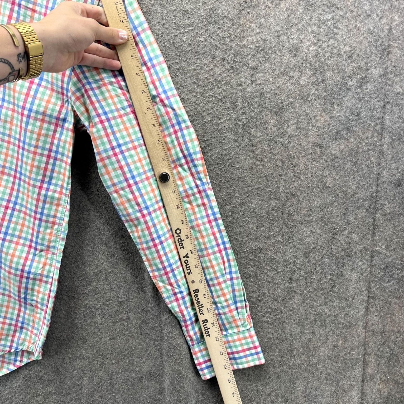 Vineyard Vines Vineyard Vines Shirt Mens XS Multicolor Gingham Slim Fit Whale Cotton Button-Down Shirt Size US XS / EU 42 / 0 - 4 Thumbnail