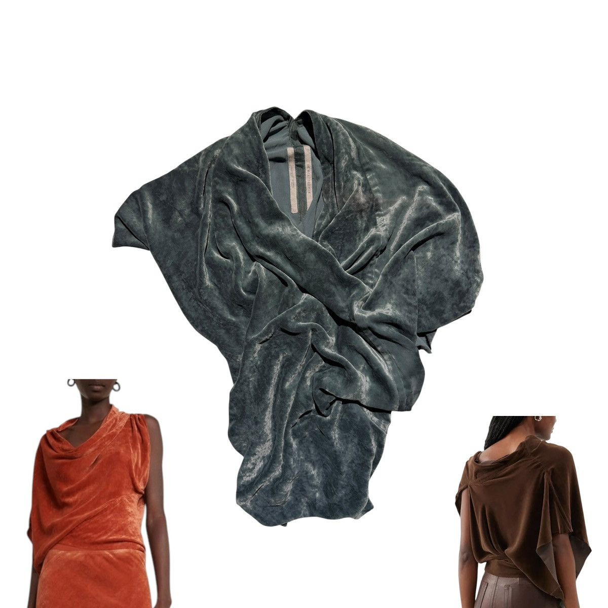 Rick Owens Seb draped velvet top Size M / US 6-8 / IT 42-44 - 1 Thumbnail