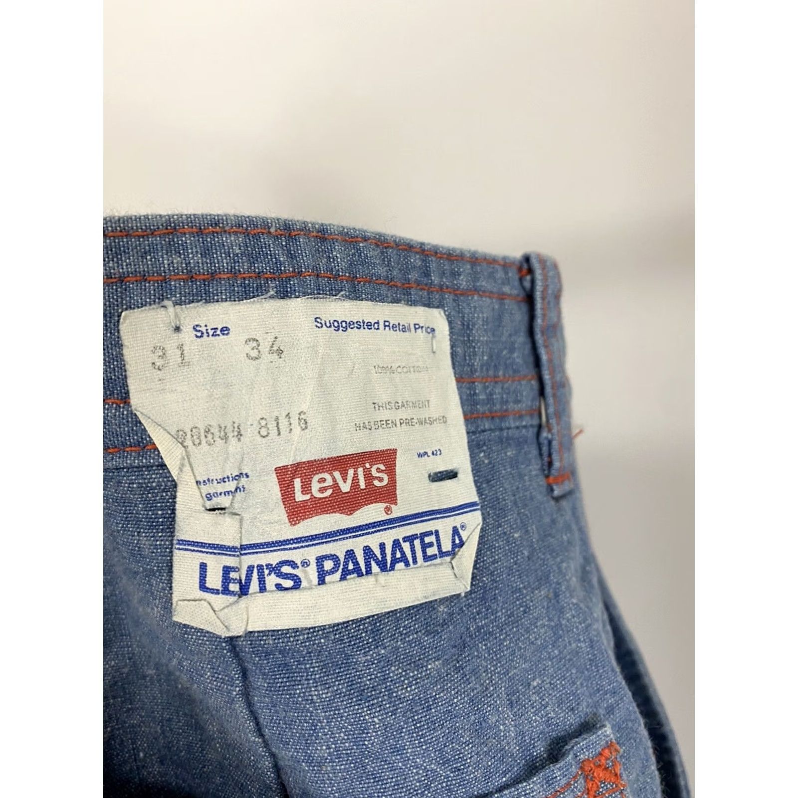 Levi's VINTAGE Levi's Chambray Bell Bottom Denim Slacks Hippie Pants Blue Mens 31x34 Size US 31 - 3 Thumbnail