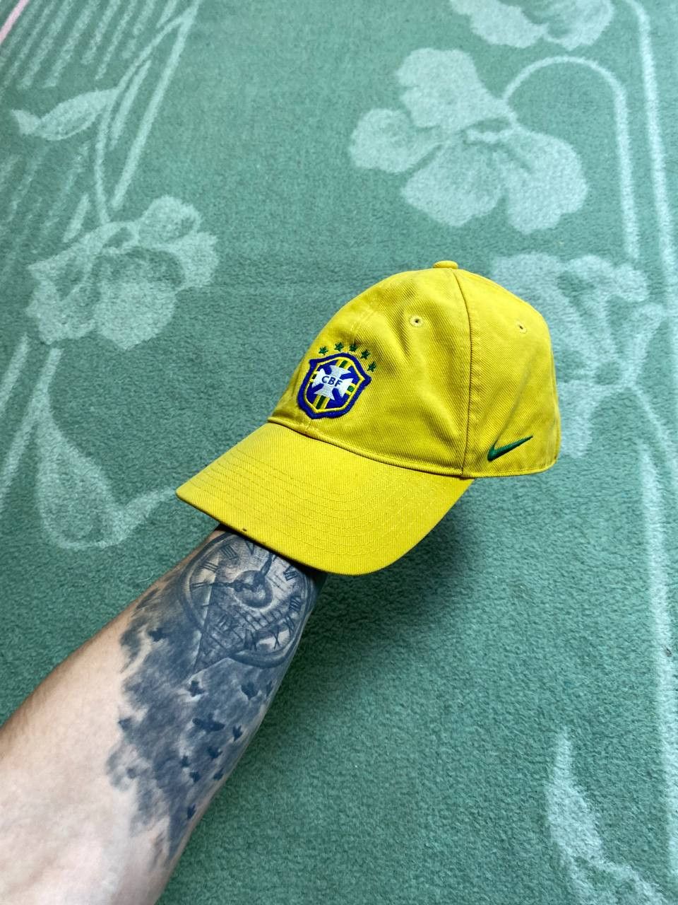 Nike Hats yellow Vintage Nike Cap Y2K big logo streetwear Size ONE SIZE - 5 Thumbnail