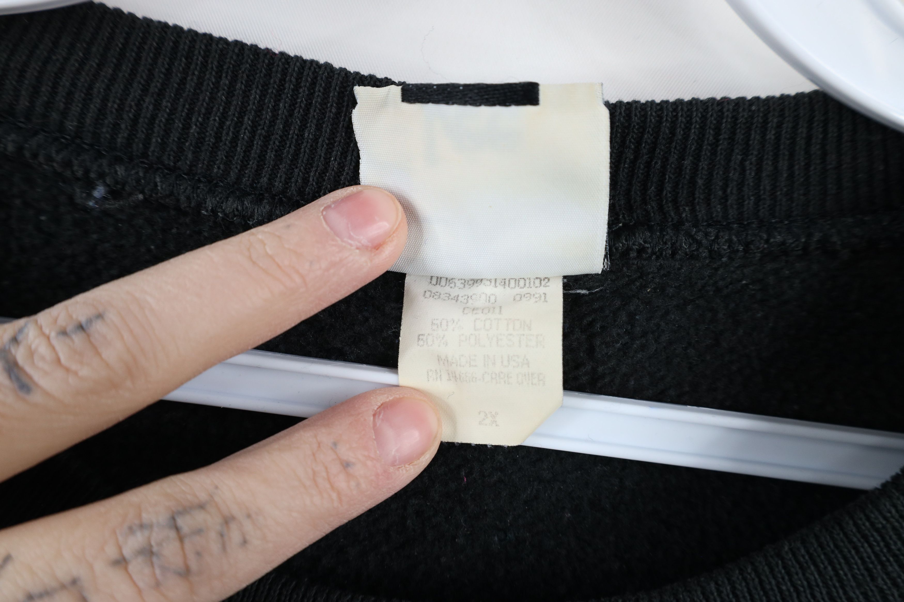 Vintage Vintage 90s Streetwear Raglan Crewneck Sweatshirt Black USA Size XXL / US 16-18 / IT 52-54 - 5 Thumbnail