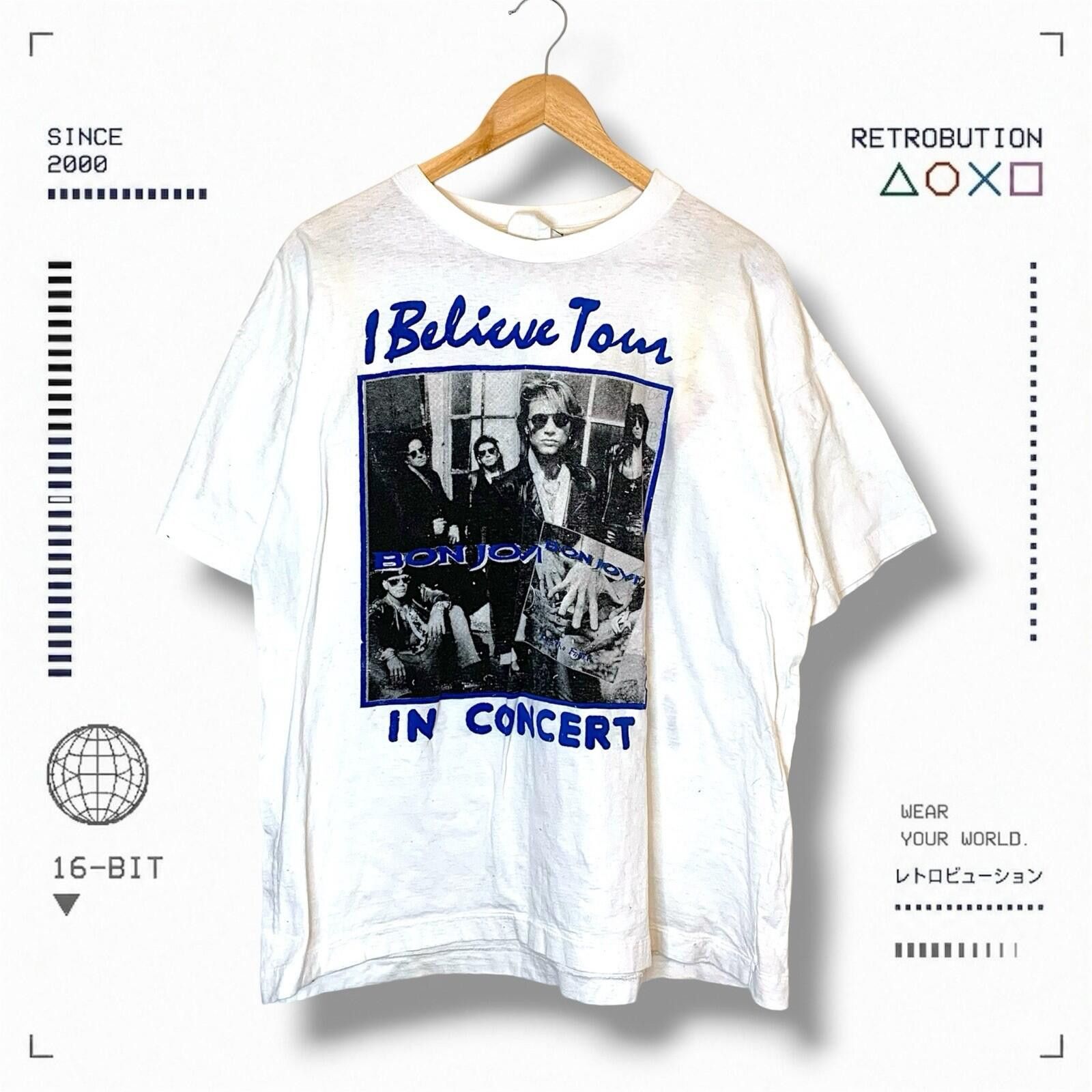 Vintage Vintage 1993 Bon Jovi I Believe Tour Shirt White Size L Size US L / EU 52-54 / 3 - 1 Thumbnail