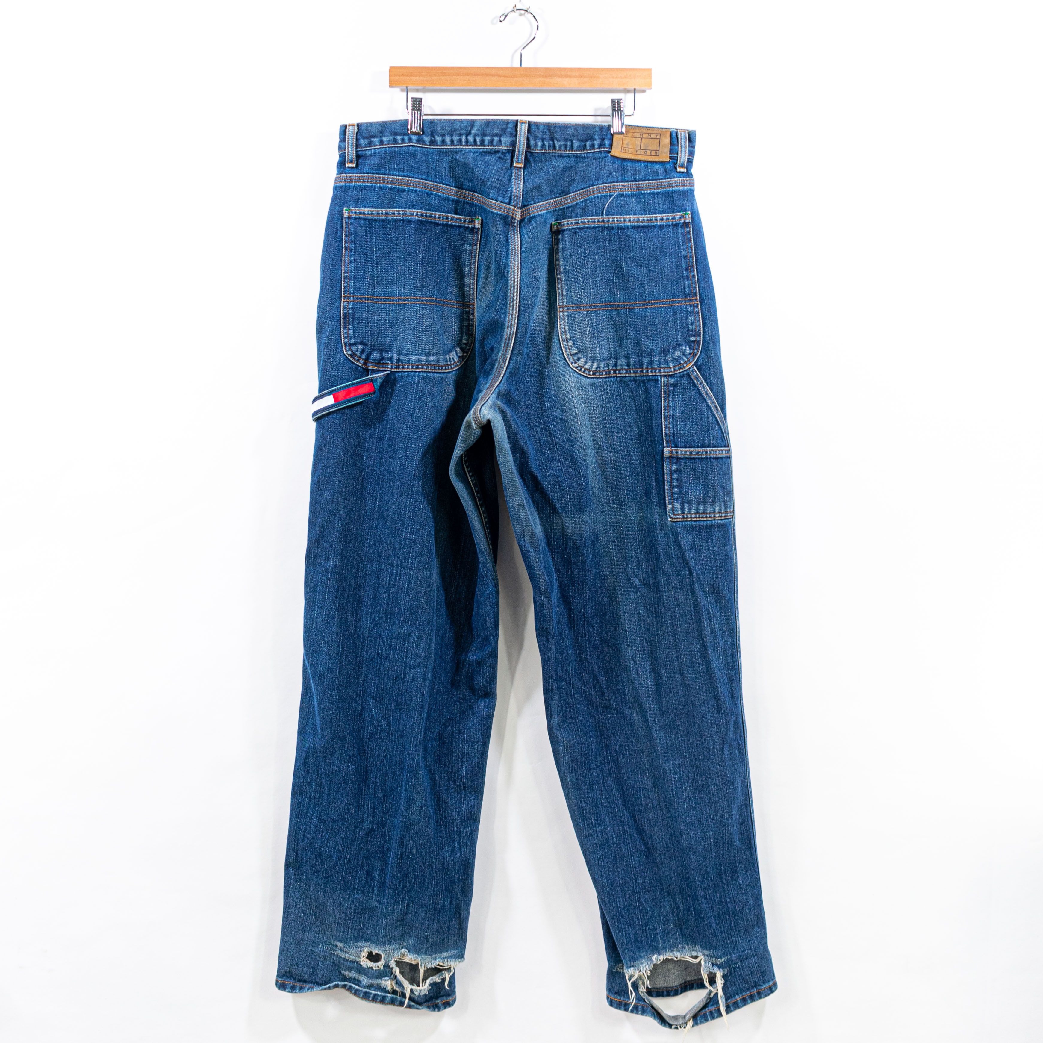 Vintage Tommy Hilfiger Flag Carpenter Jeans Y2K Baggy Hip Hop Skater ...