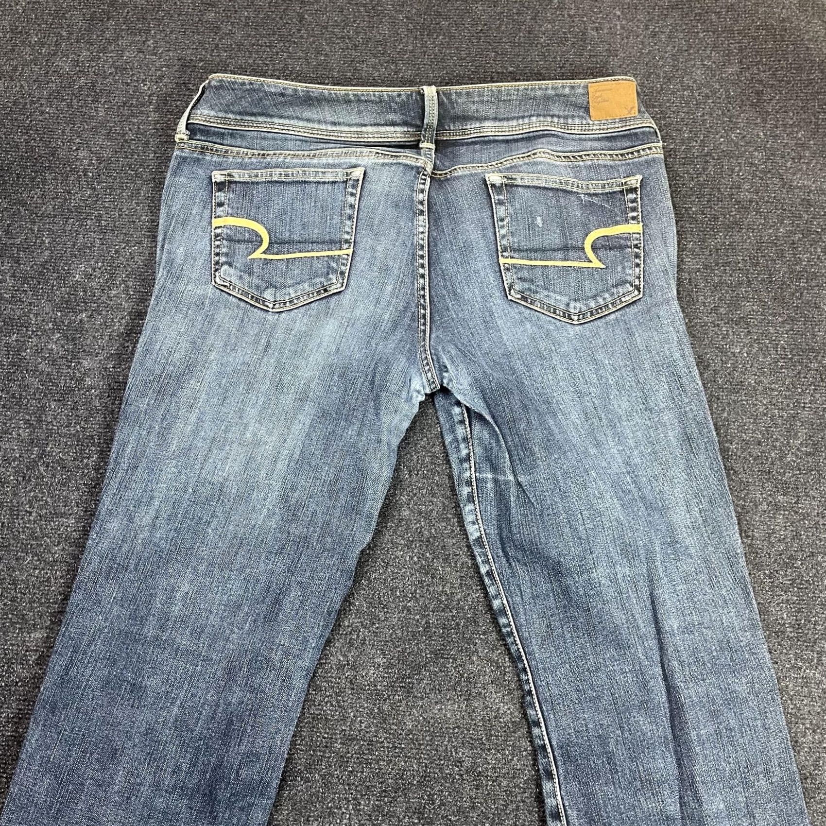 American Eagle Outfitters VINTAGE American Eagle Slim Boot Jeans Womens 12 Blue Med Wash Stretch Distressed Size 34" / US 12 / IT 48 - 5 Thumbnail
