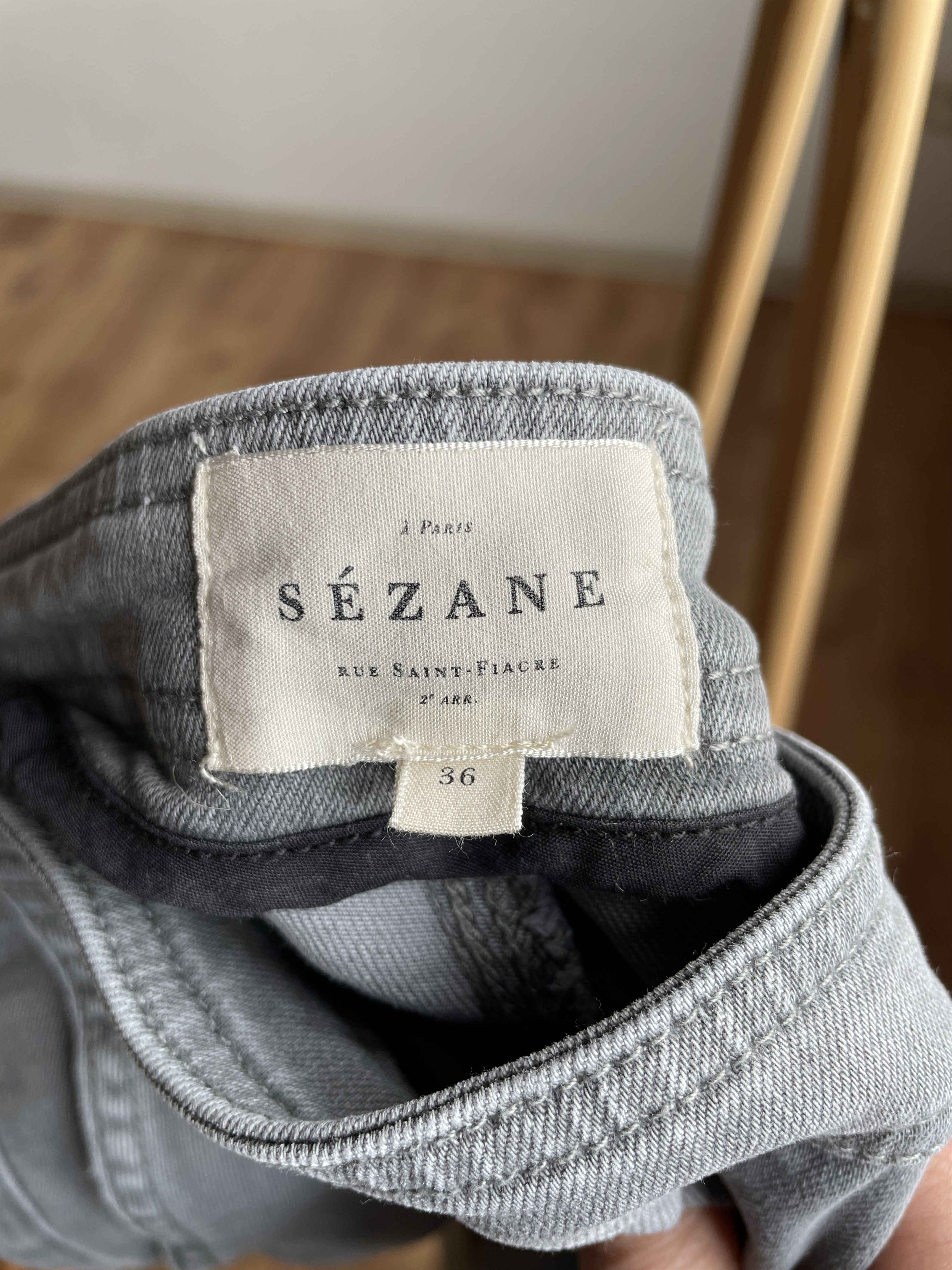 Sezane Sezane Clara Side Zip Womens Grey Denim Size EUR 36 Size 25" / US 0 / IT 36 - 8 Thumbnail