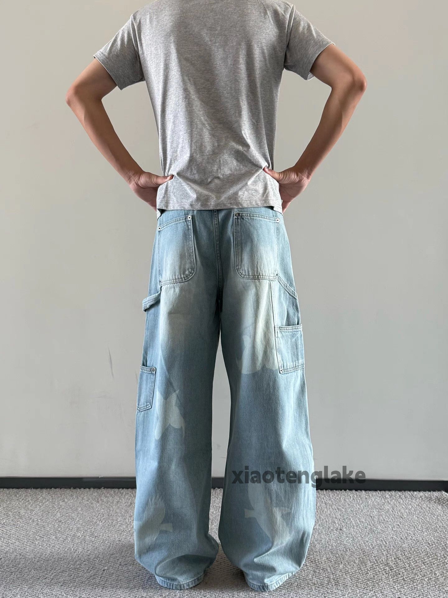 Jean xz vintage washed faded loose baggy carpenter jeans Size US 33 - 3 Thumbnail