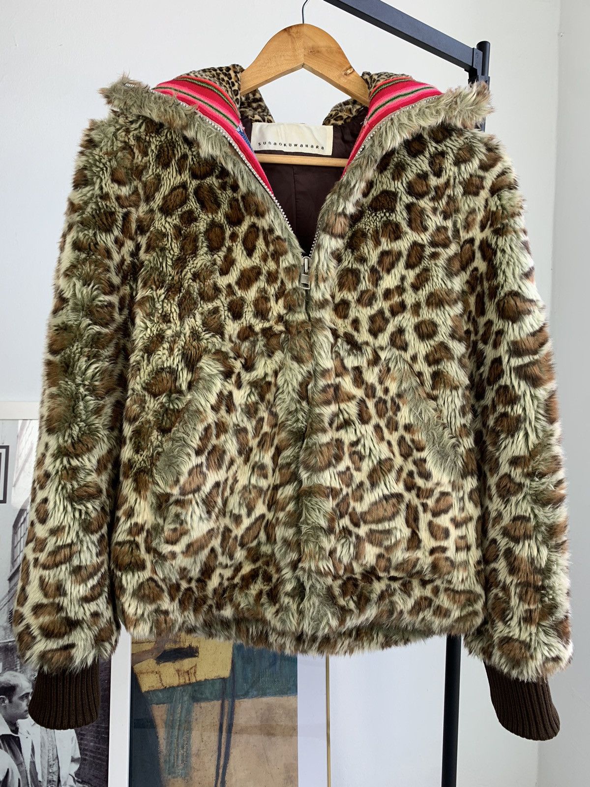Japanese Brand Sunaokawahara Leopard Print Fur Hoodie Size US M / EU 48-50 / 2 - 1 Thumbnail