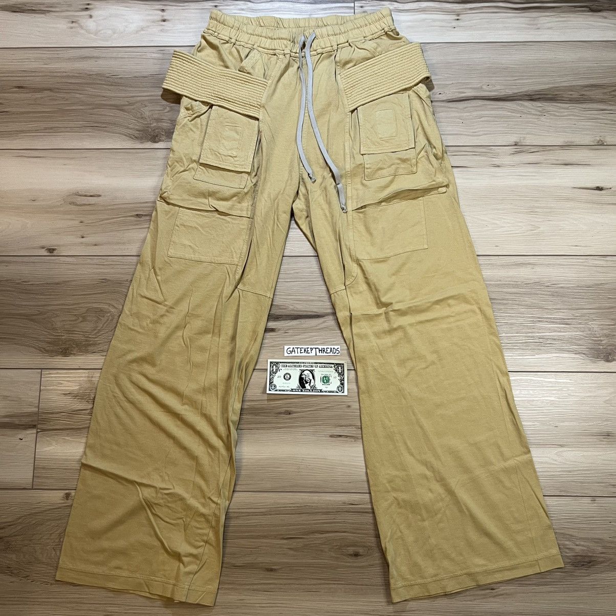 Rick Owens Rick Owens DRKSHDW Wide Creatch Cargo Sweatpants Mustard Size US 32 / EU 48 - 1 Thumbnail